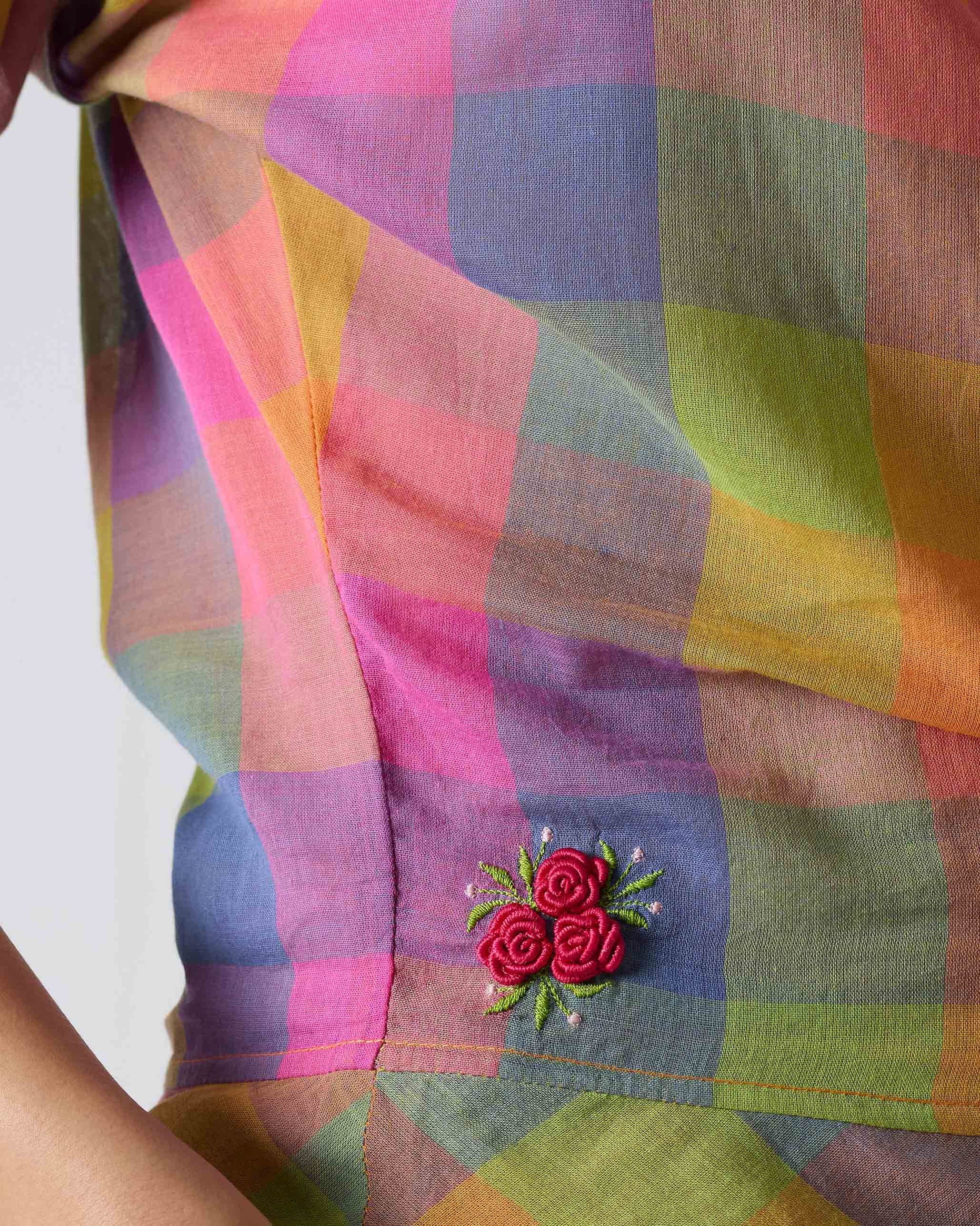 Ballerina Crop Top - Multi Color Checks - Image 3