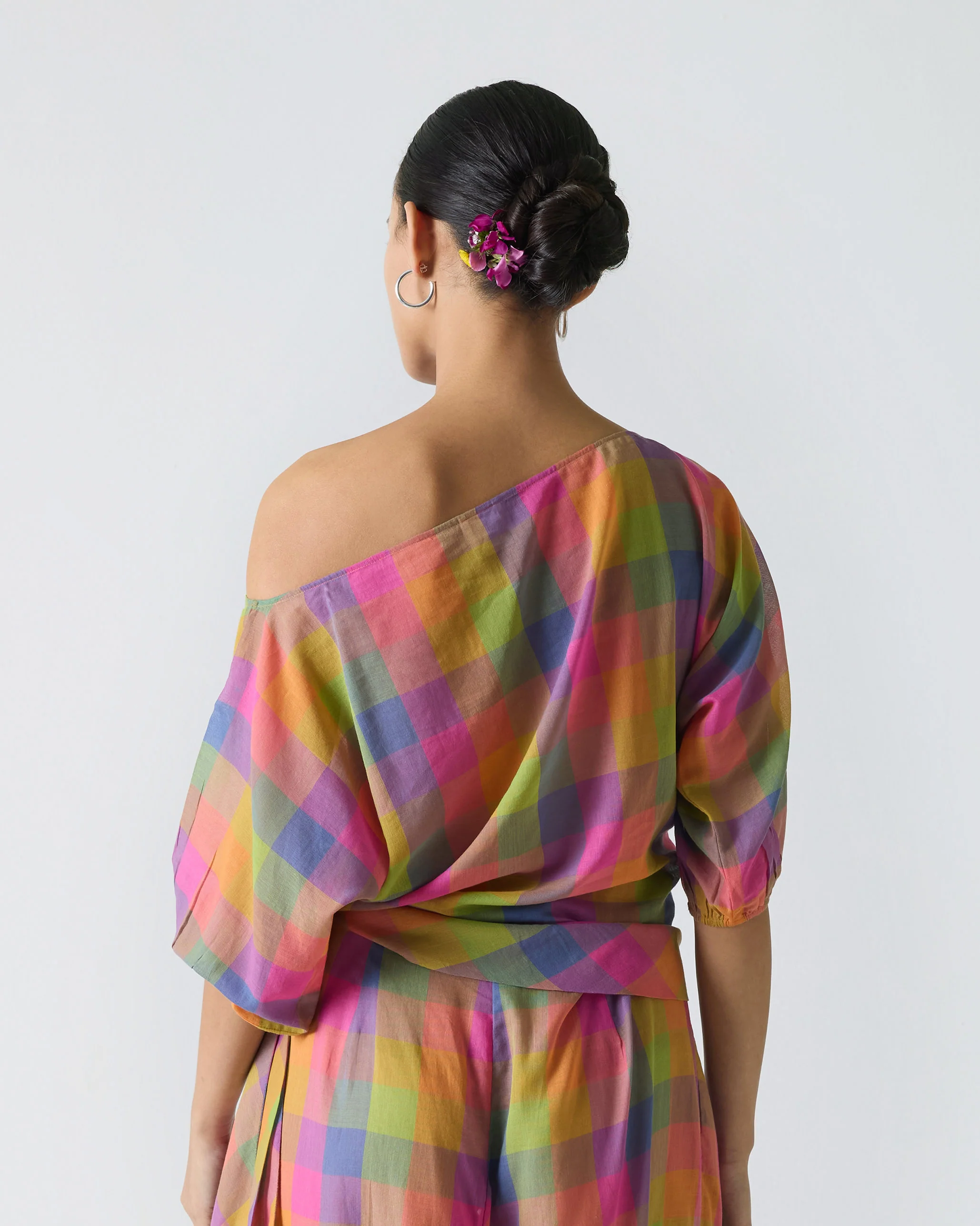 Ballerina Crop Top - Multi Color Checks - Image 6