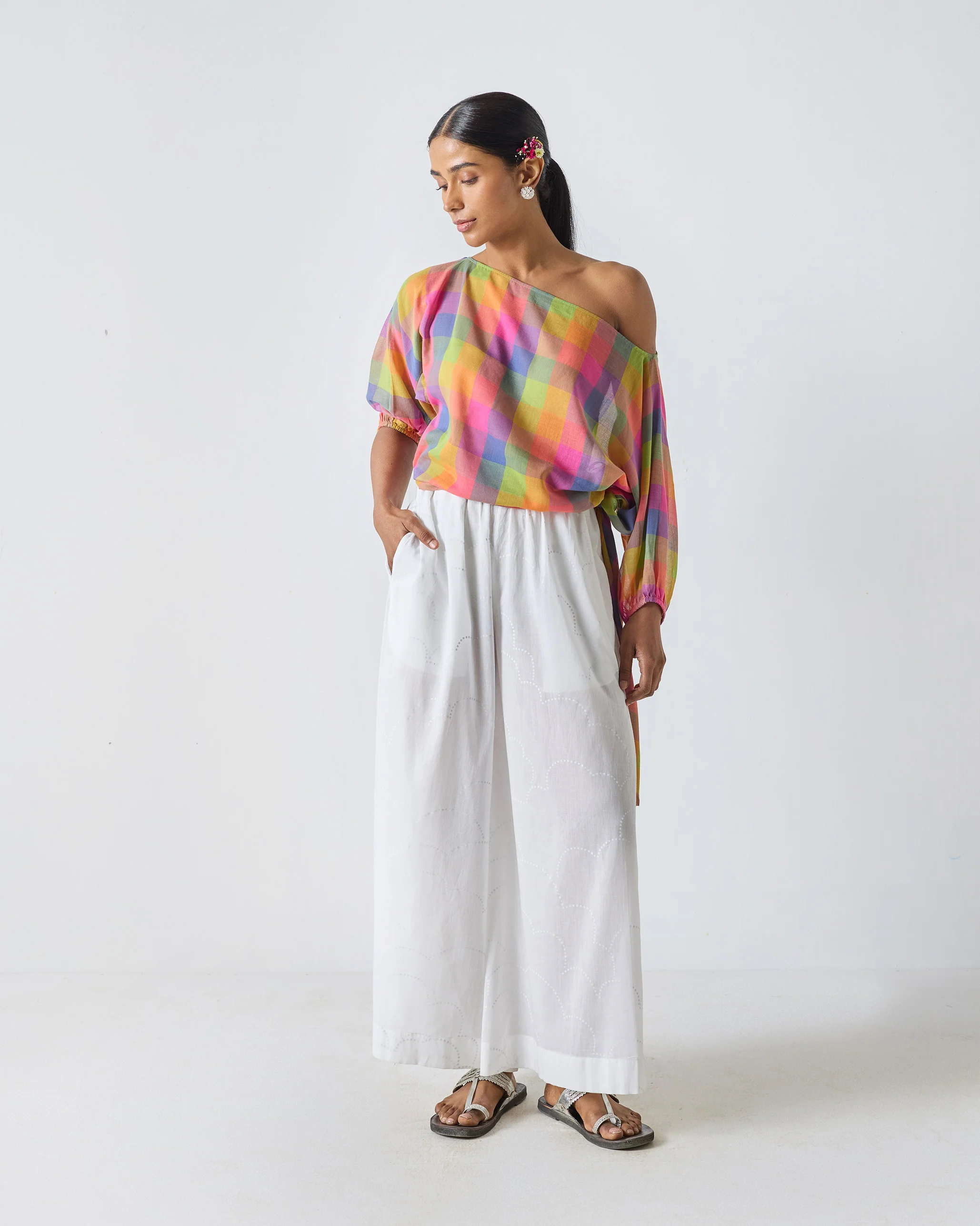 Ballerina Crop Top - Multi Color Checks - Image 8