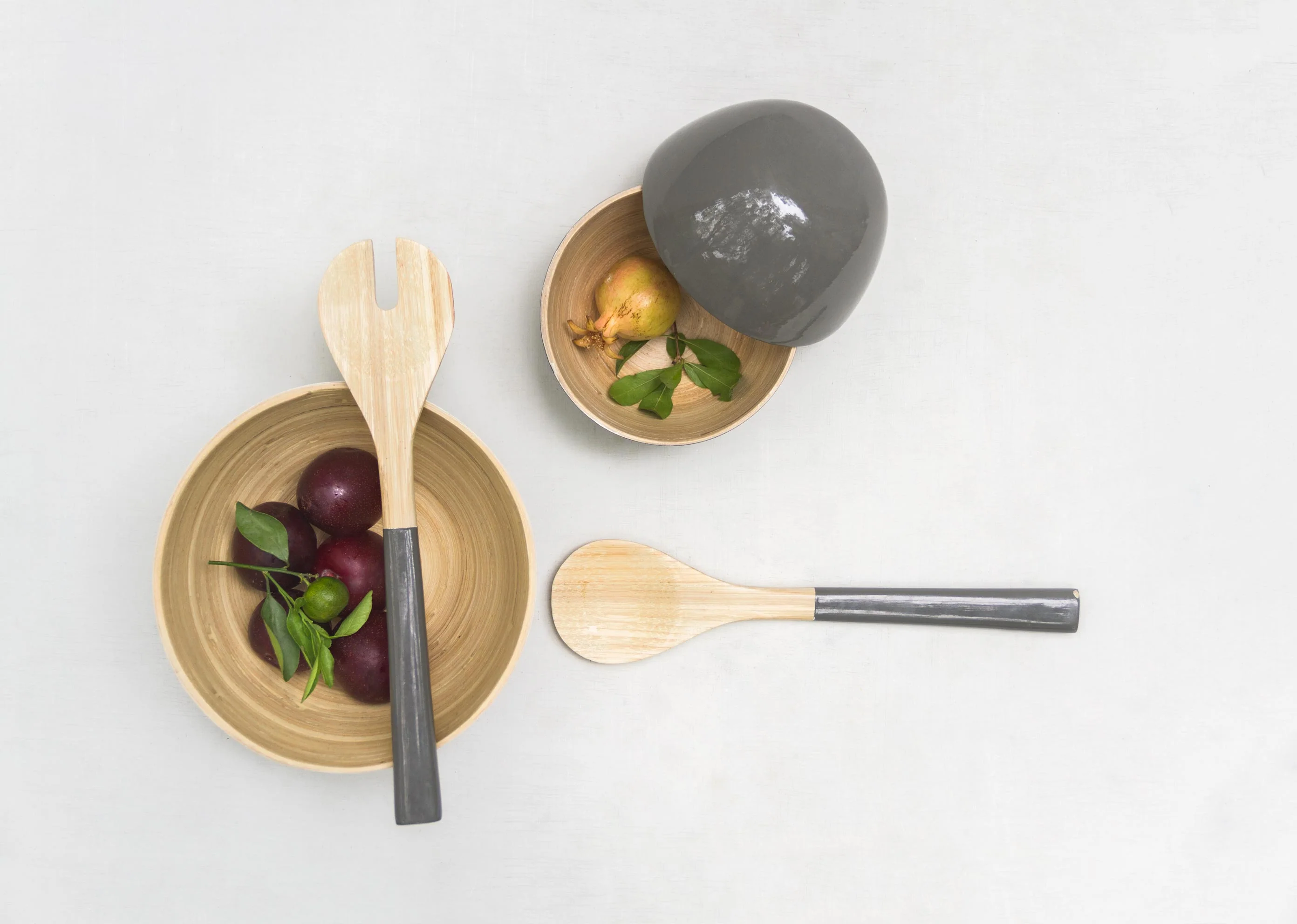 Bamboo Spoons (Set of 2) - Grey - Image 3