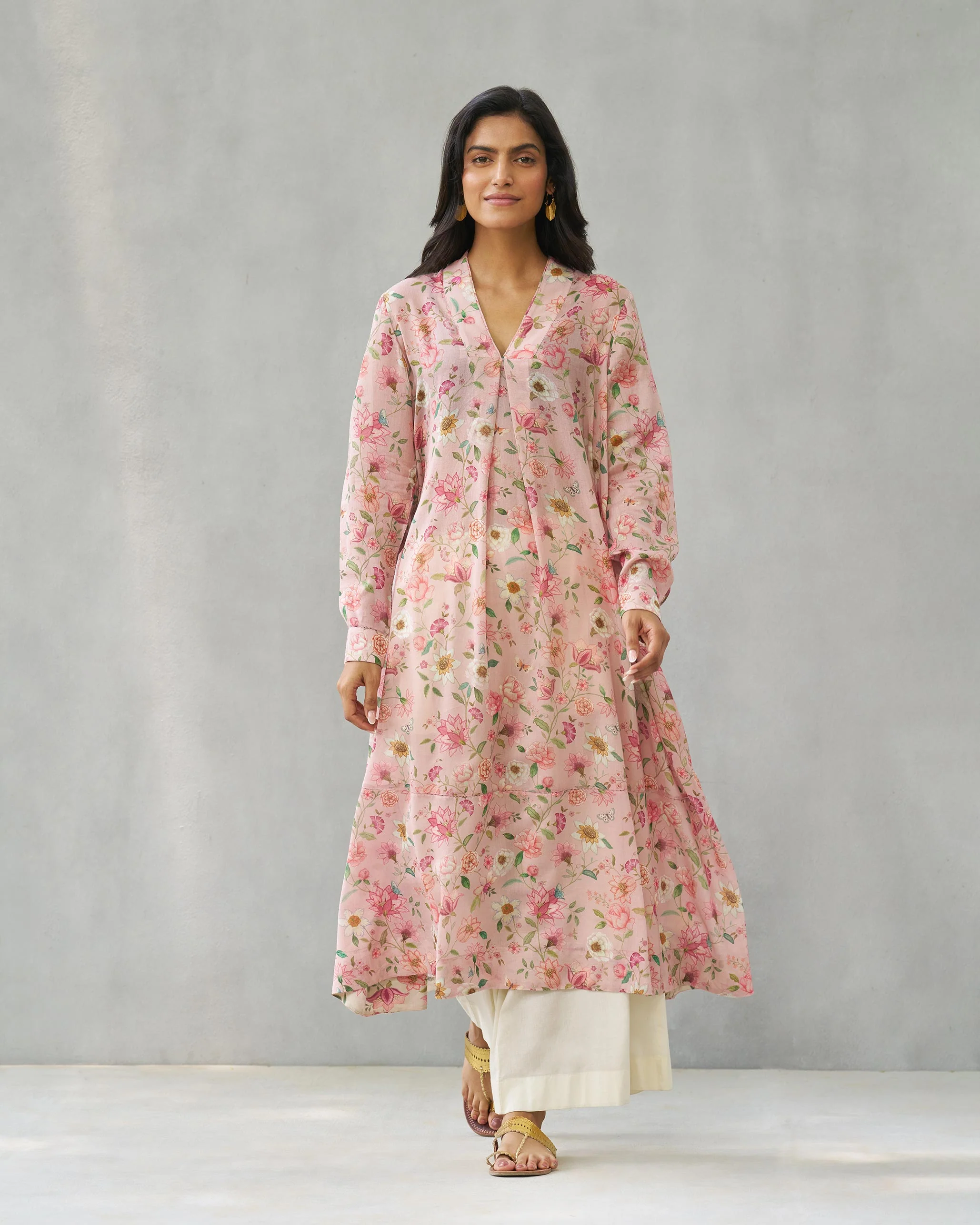 Banko V-neck Kurta - Pink - Image 4