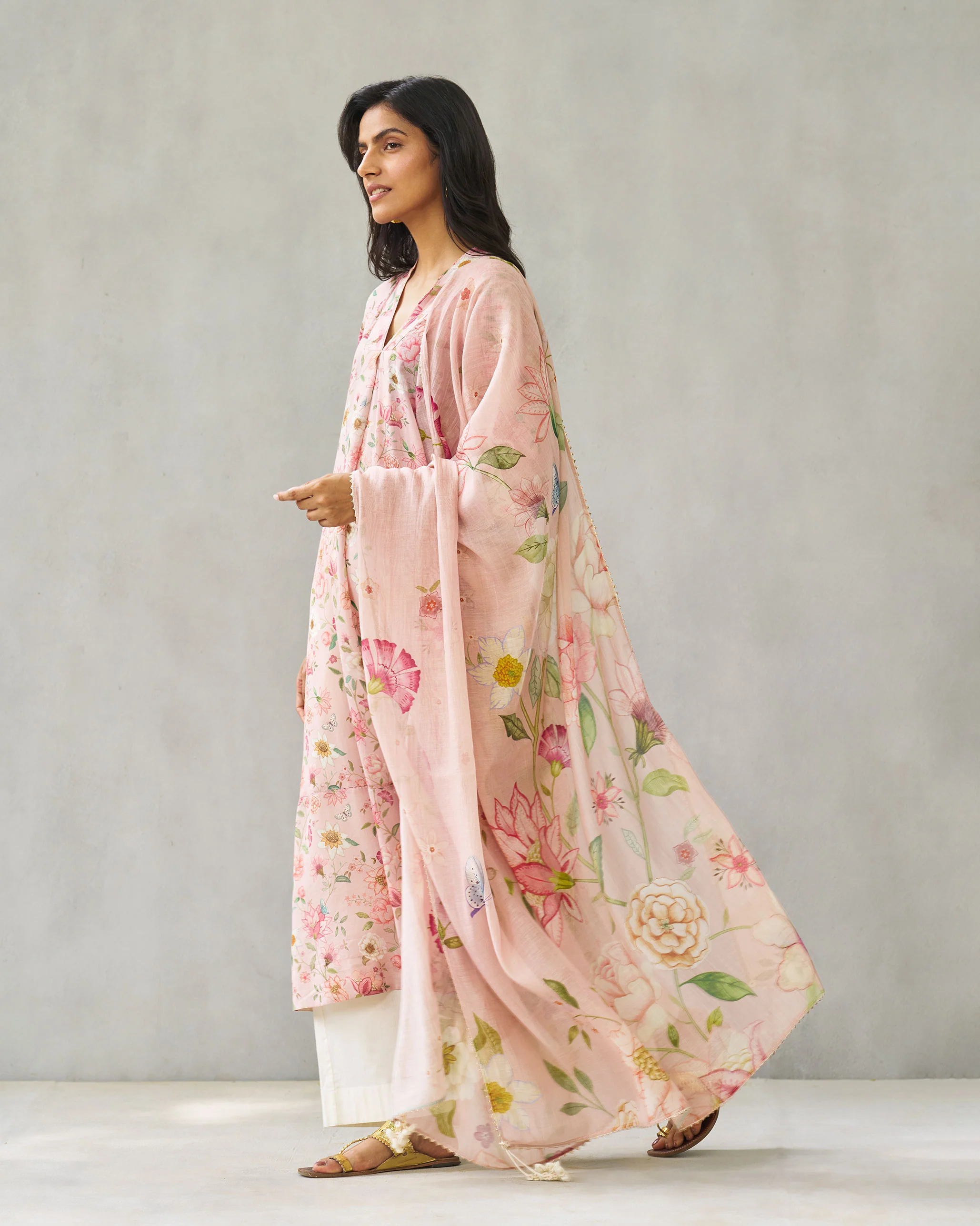 Banko V-neck Kurta - Pink - Image 5
