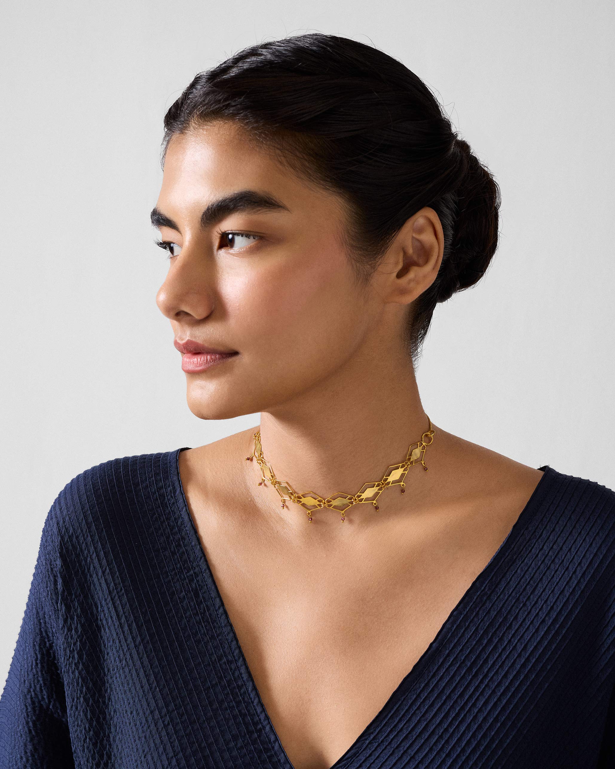 Barfi Necklace - Gold - Image 7