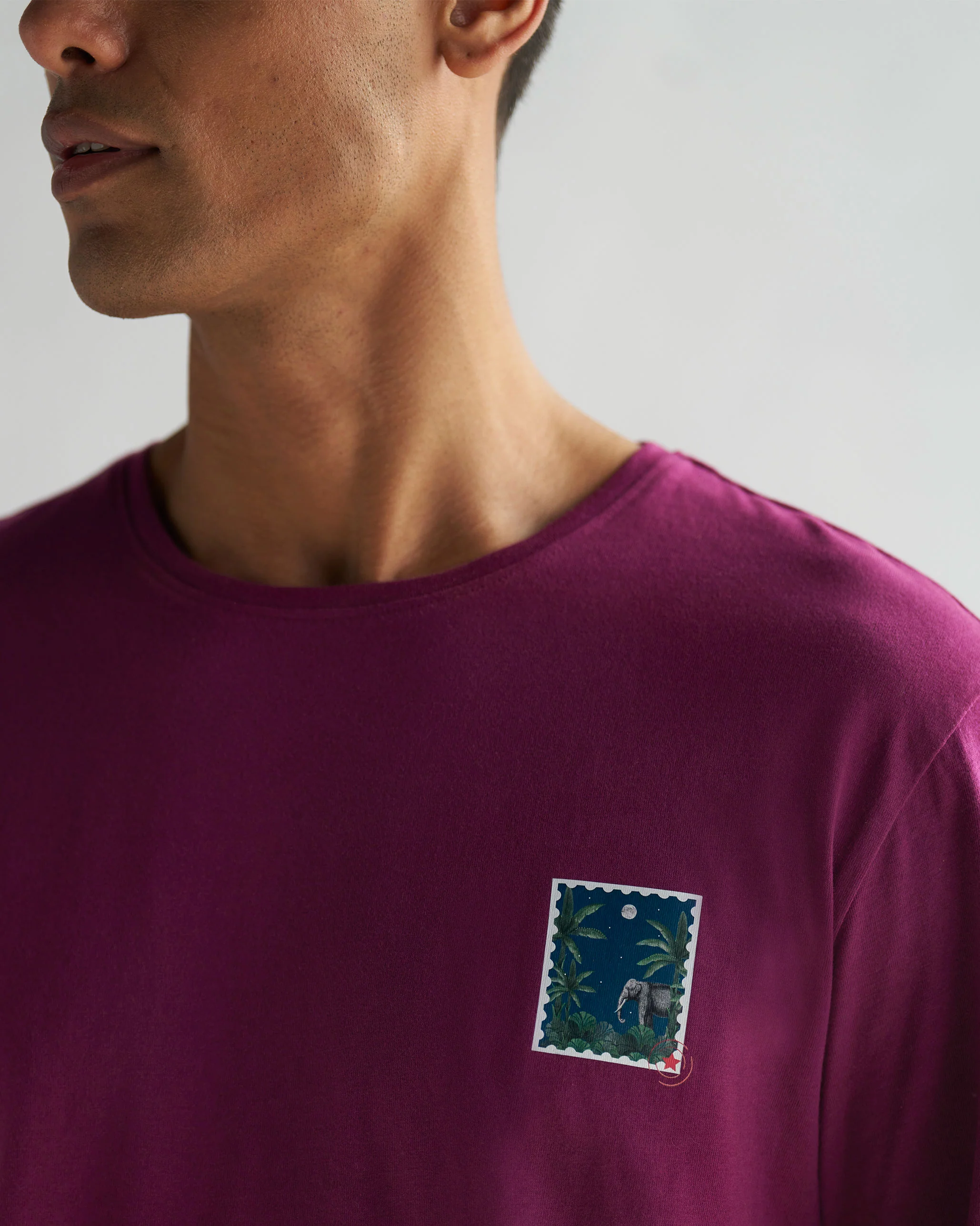 Basic Full Sleeve T-shirt - Wine - Image 2