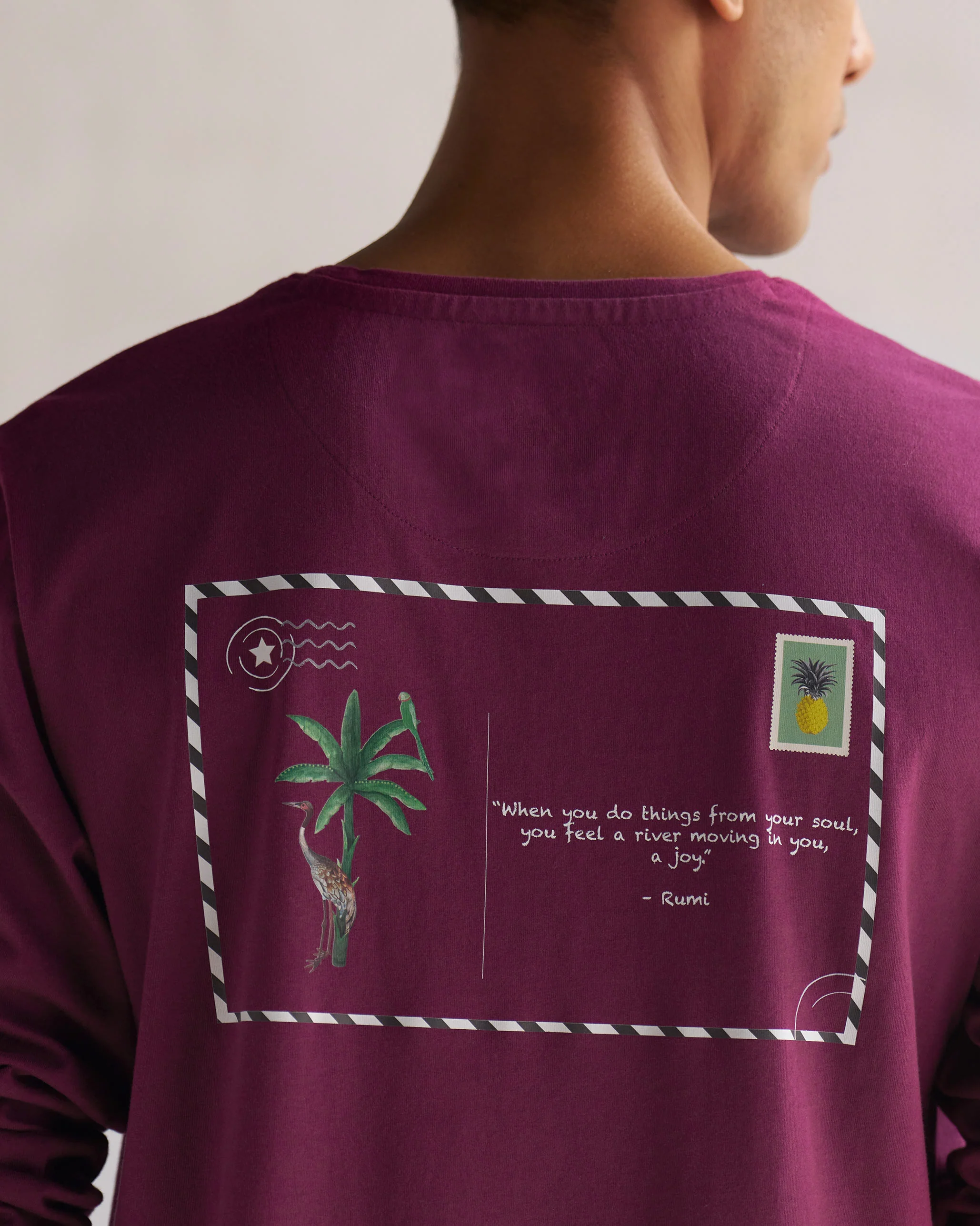 Basic Full Sleeve T-shirt - Wine - Image 4
