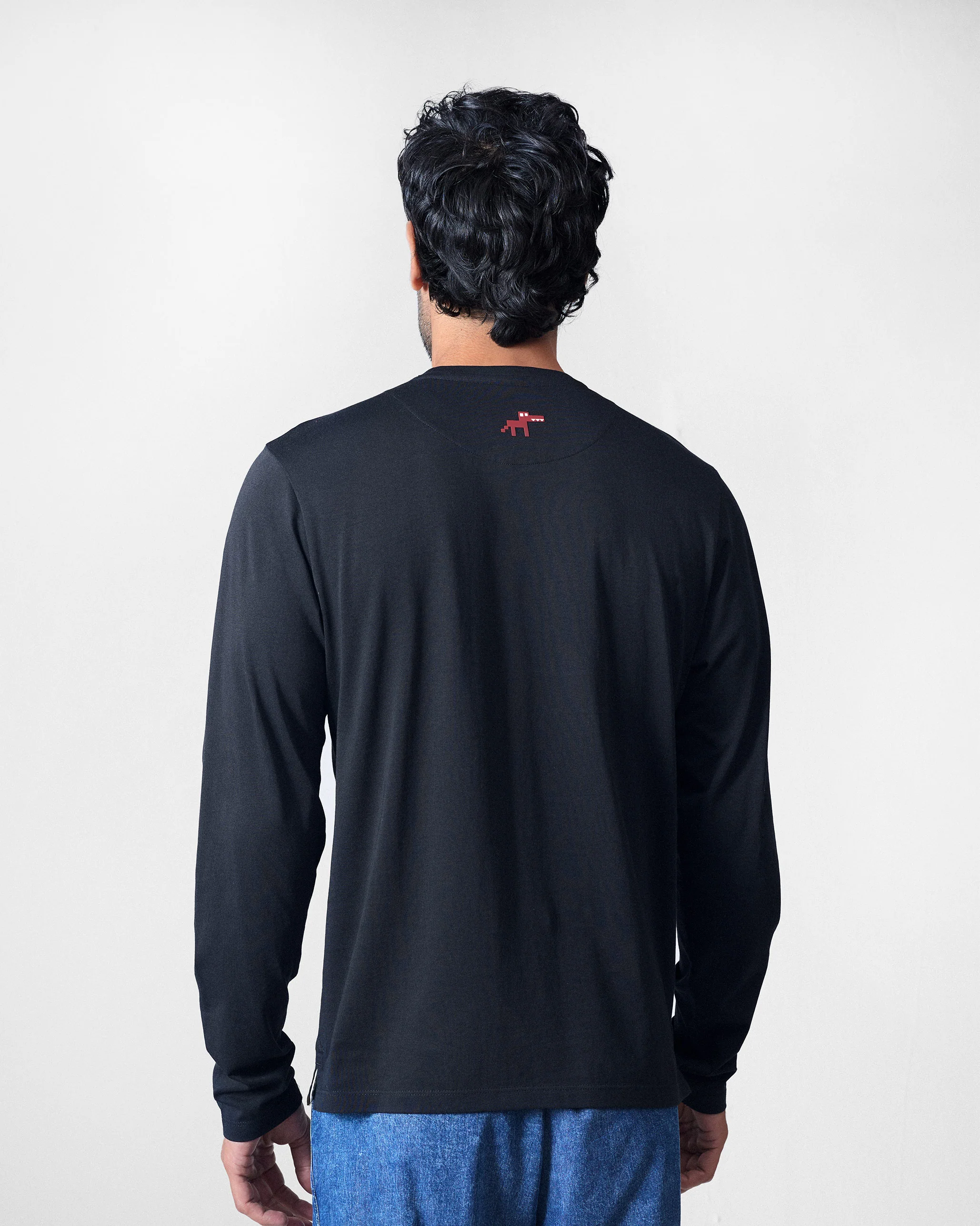 Basic Full Sleeves T-Shirt - Black - Image 4