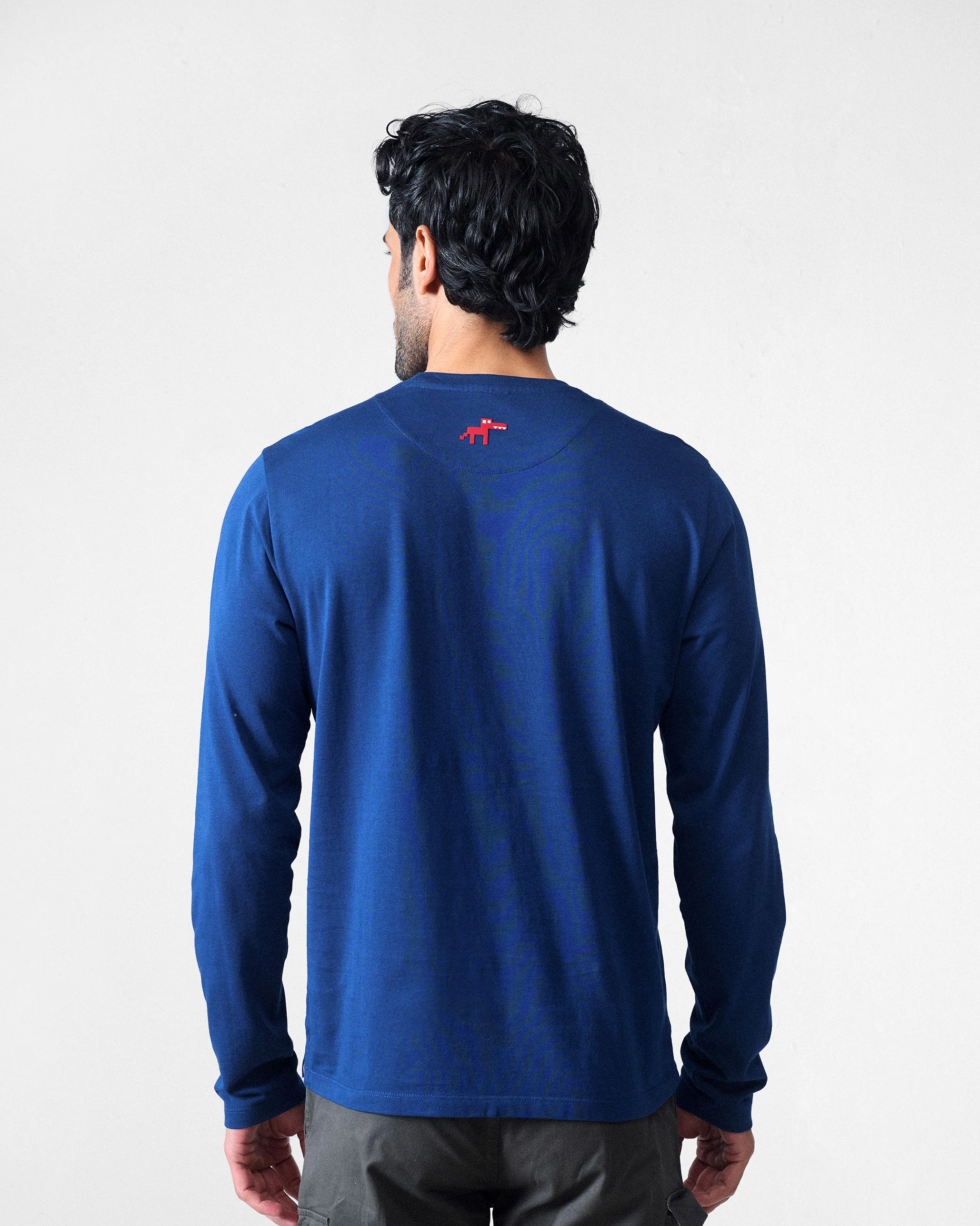 Basic Full Sleeves T-Shirt - Navy - Image 3
