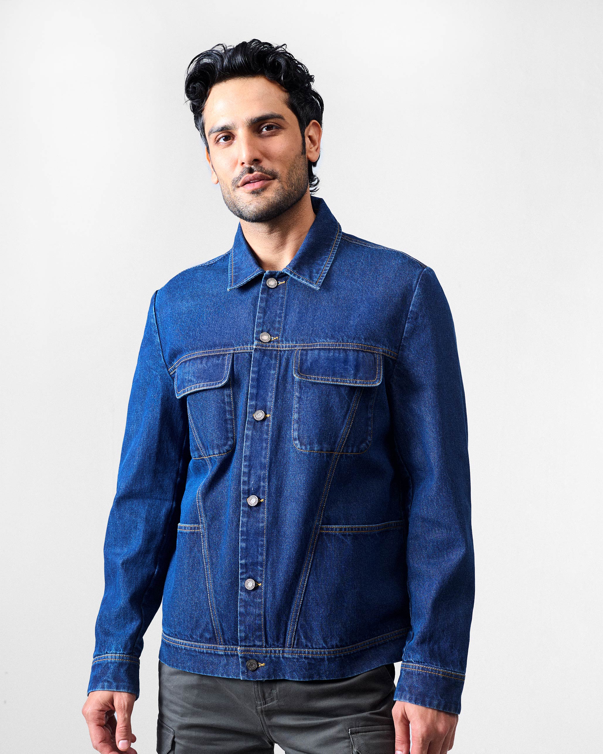 Basic Full Sleeves T-Shirt - Navy - Image 6