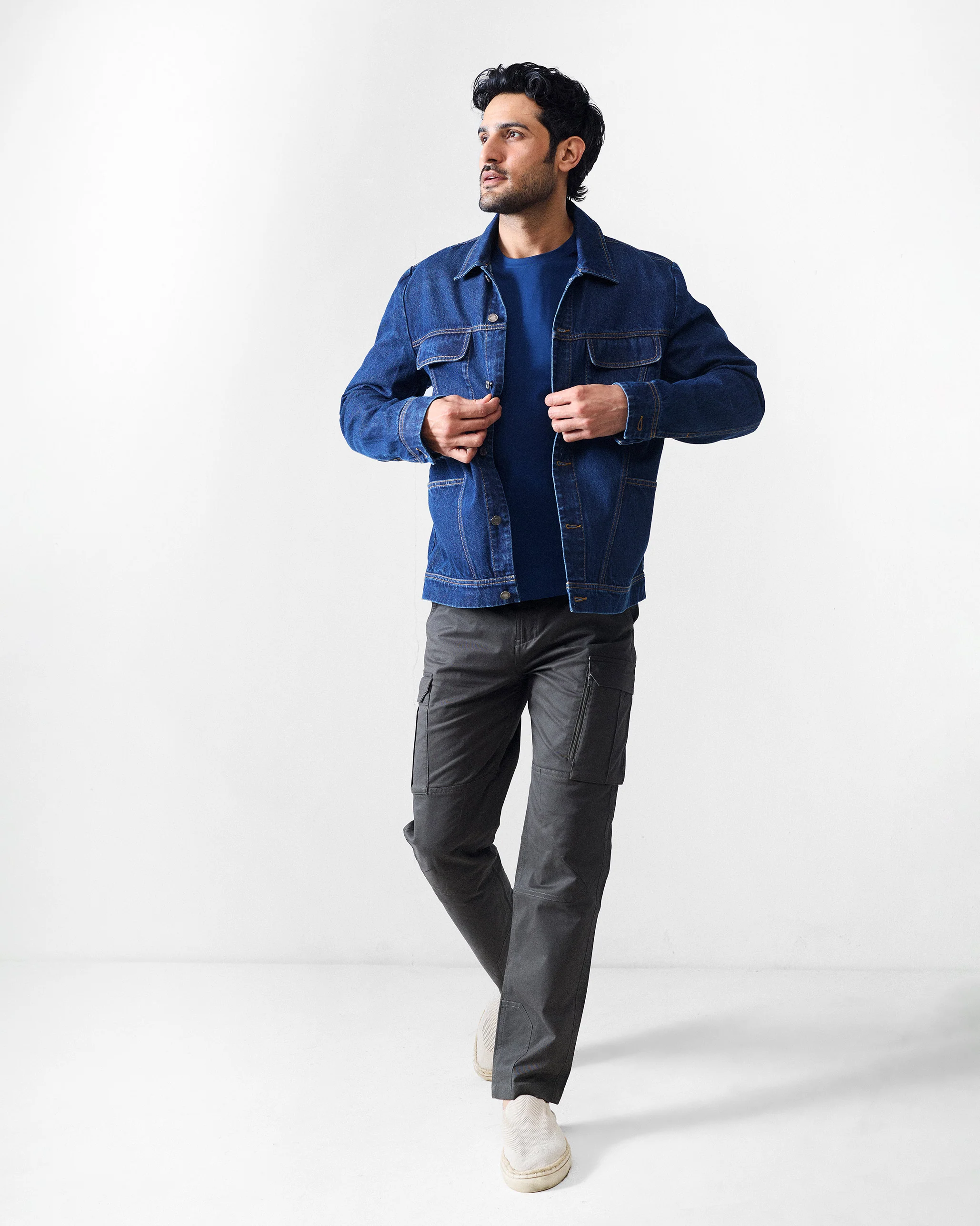 Basic Full Sleeves T-Shirt - Navy - Image 7