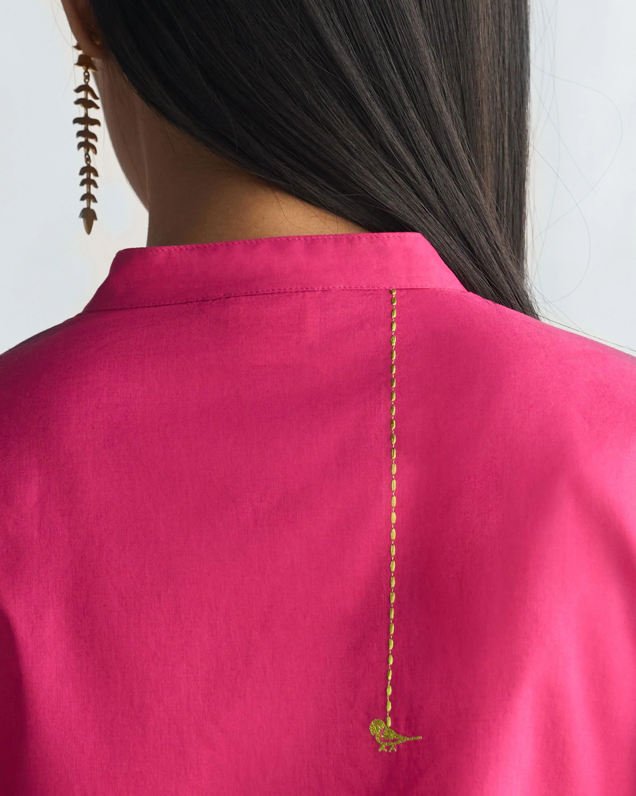Basic Long Length Kurta - Berry - Image 3