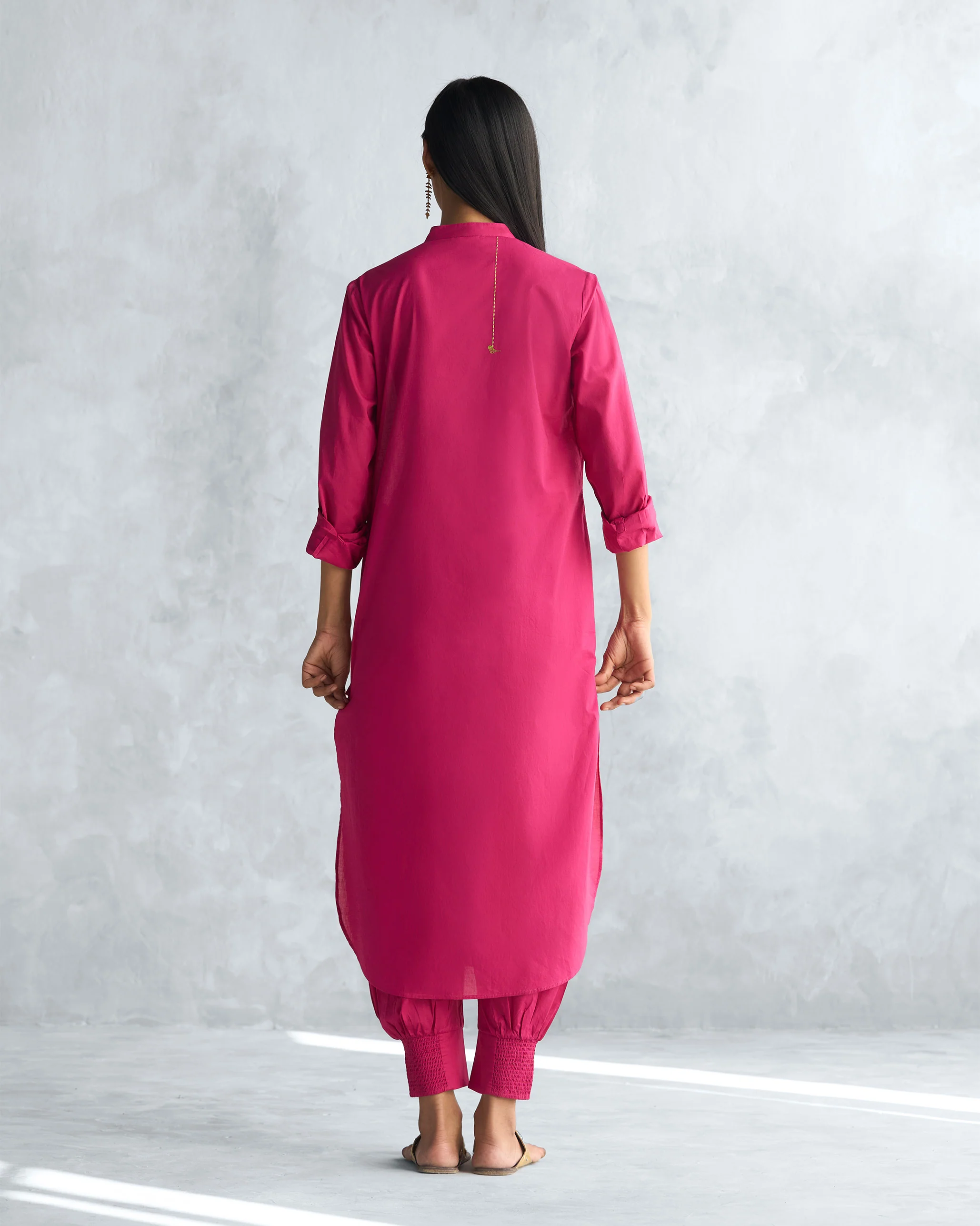 Basic Long Length Kurta - Berry - Image 4