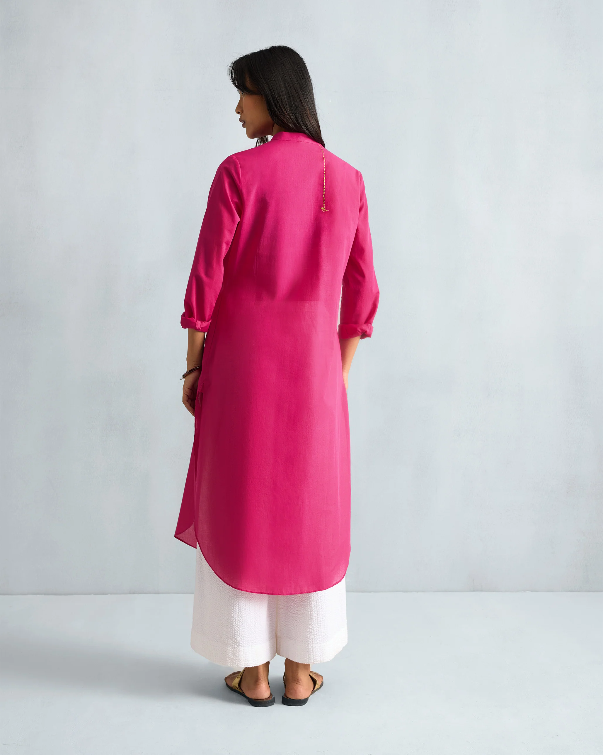 Basic Long Kurta - Fuchsia - Image 4