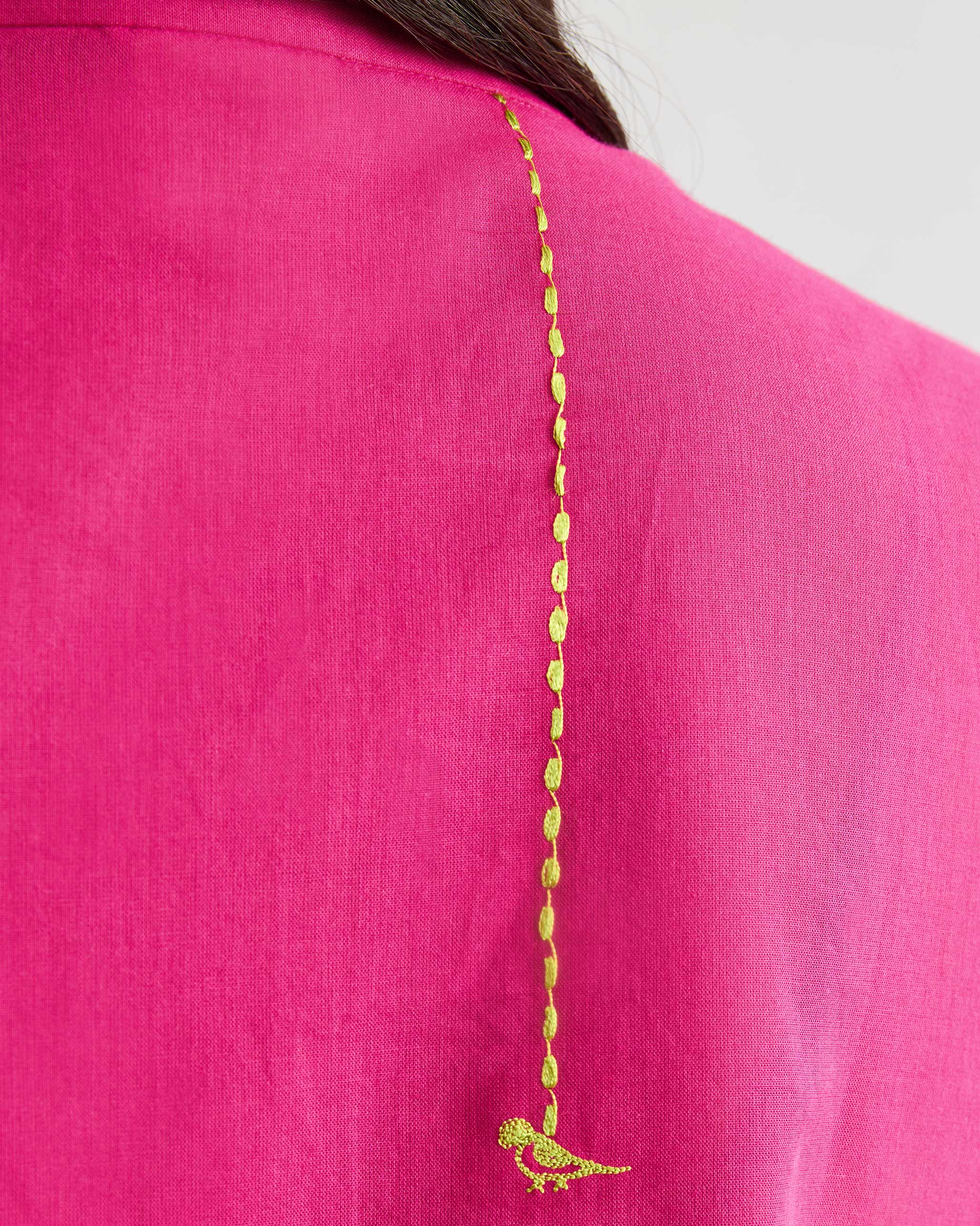 Basic Long Kurta - Fuchsia - Image 5