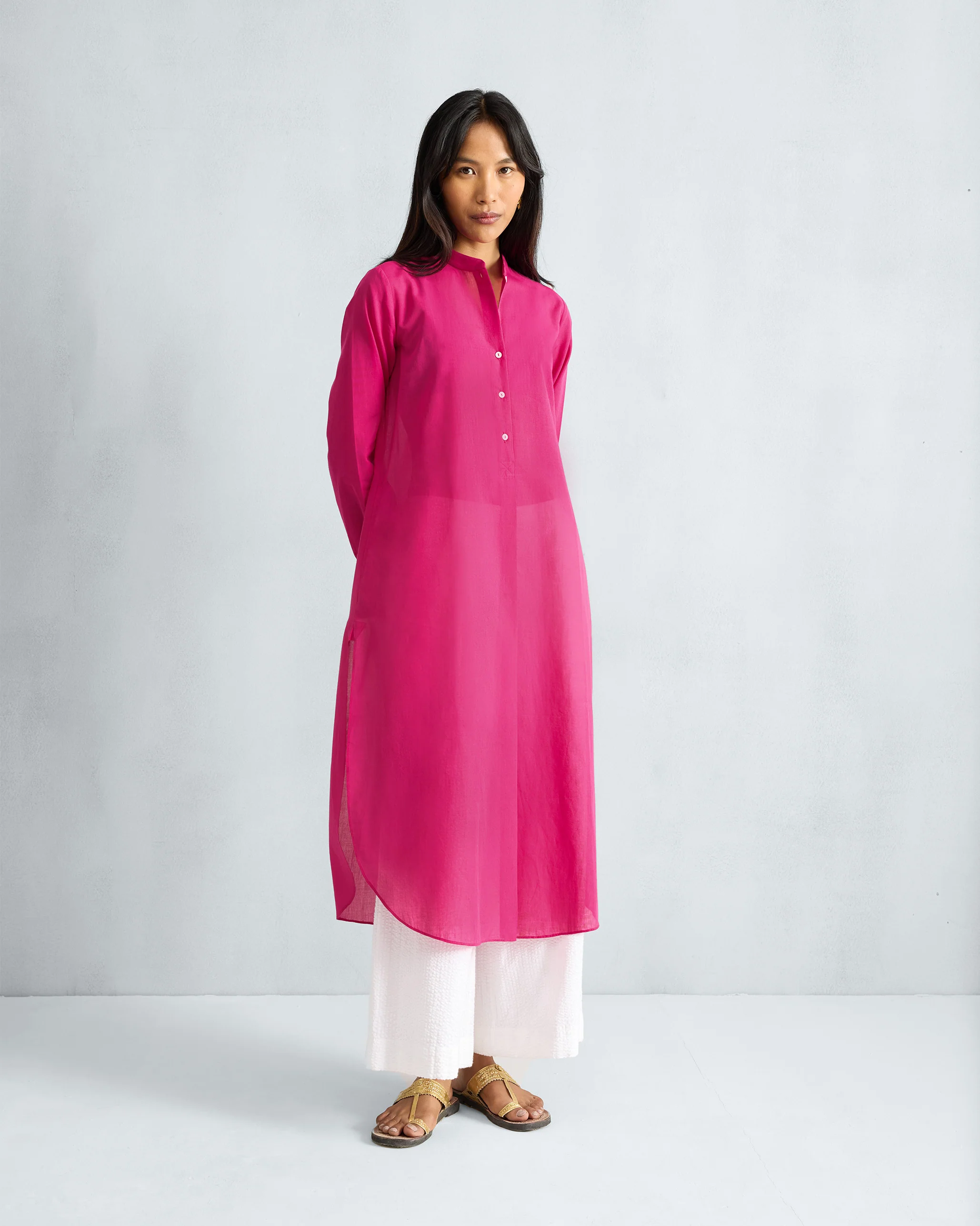 Basic Long Kurta - Fuchsia - Image 7