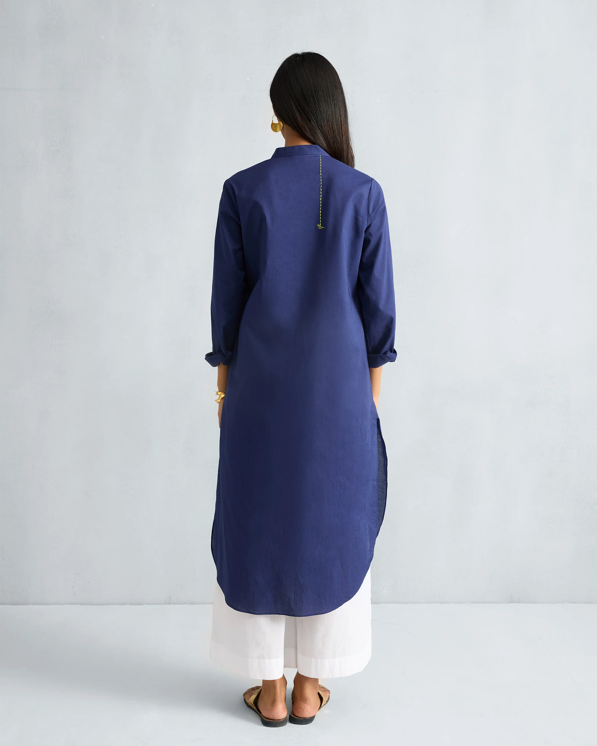 Basic Long Kurta - Ink Blue - Image 3