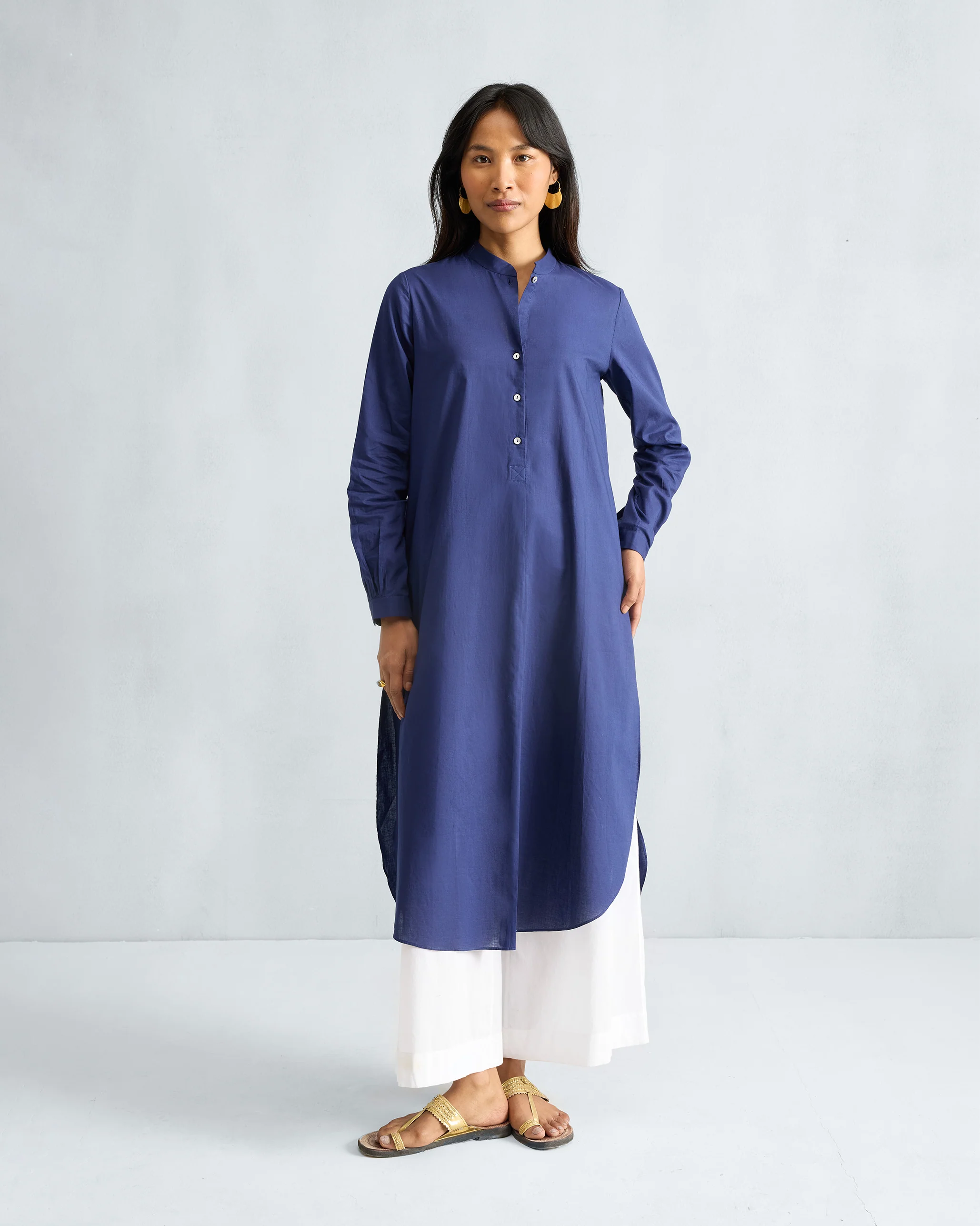 Basic Long Kurta - Ink Blue - Image 7