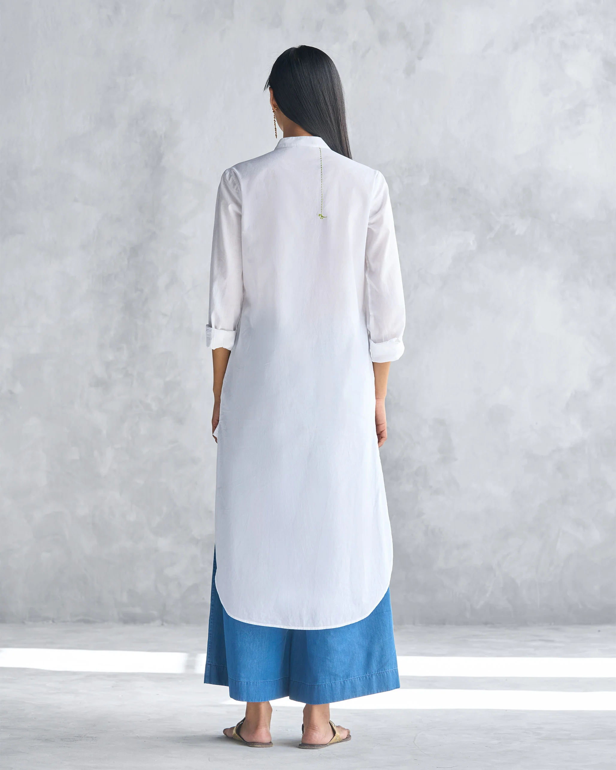 Basic Long Length Kurta - White - Image 4