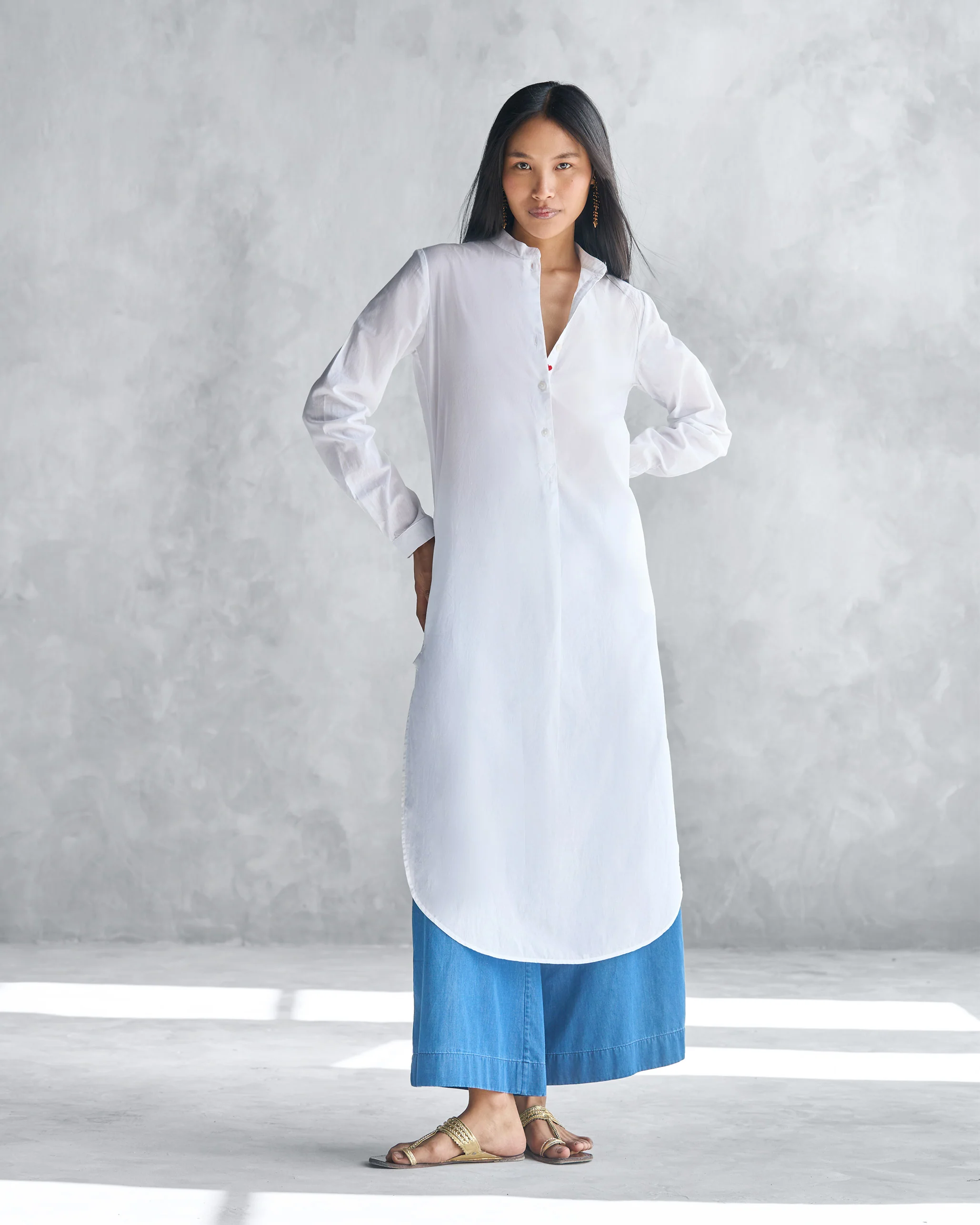 Basic Long Length Kurta - White - Image 5