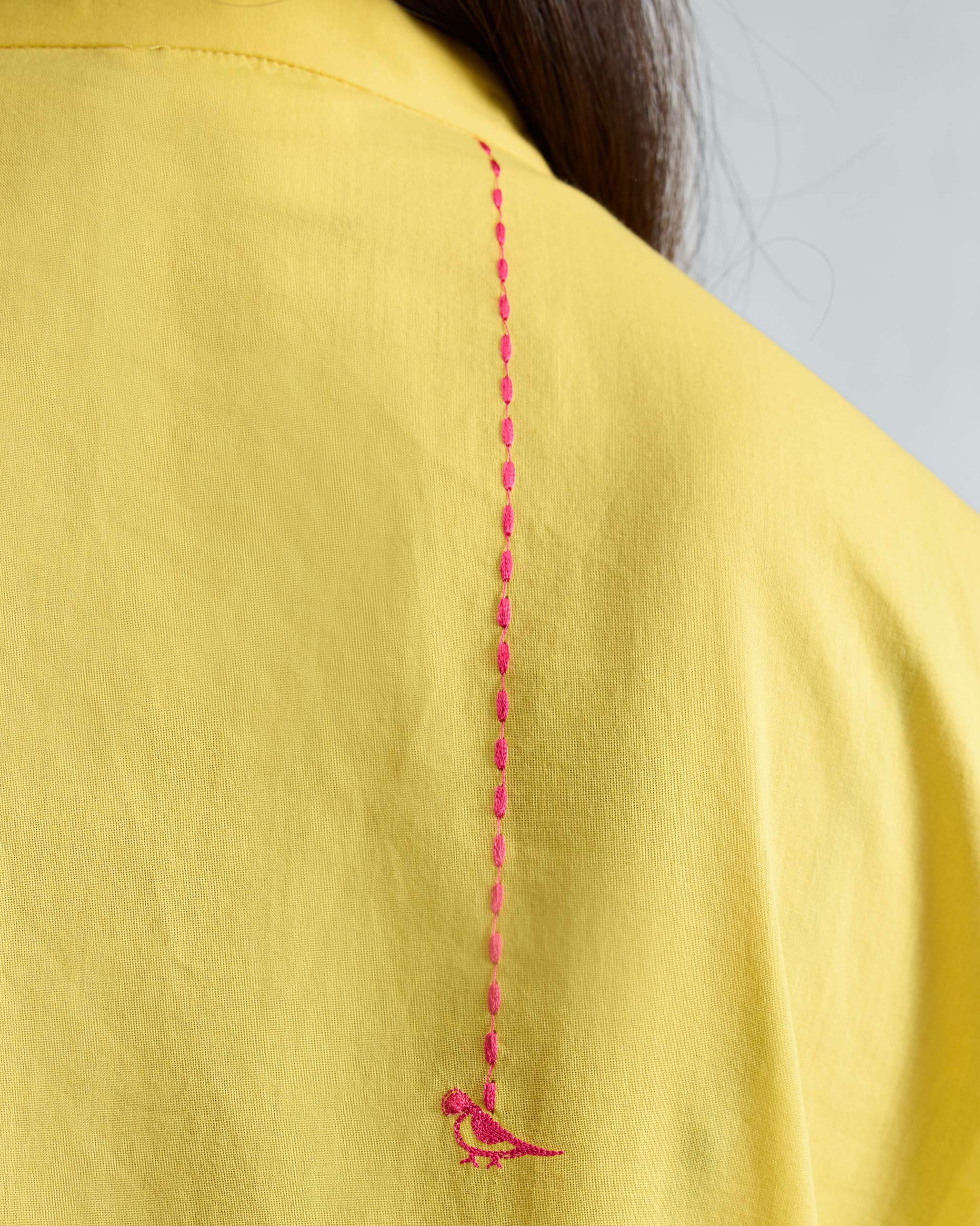 Basic Long Kurta - Yellow - Image 6