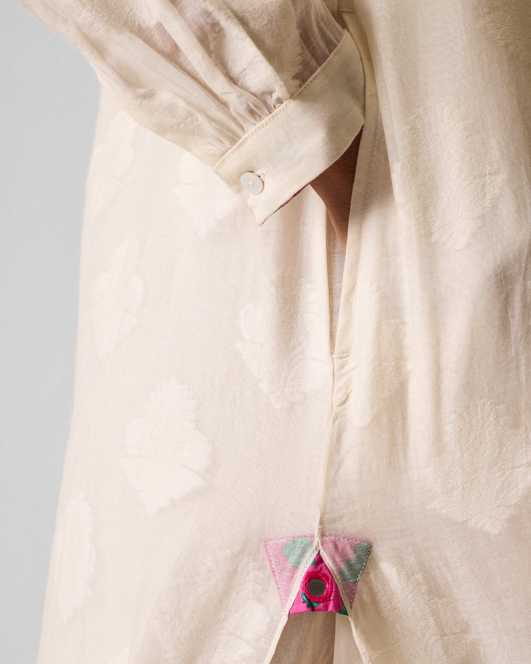 Basic Long Length Kurta - Ivory - Image 6