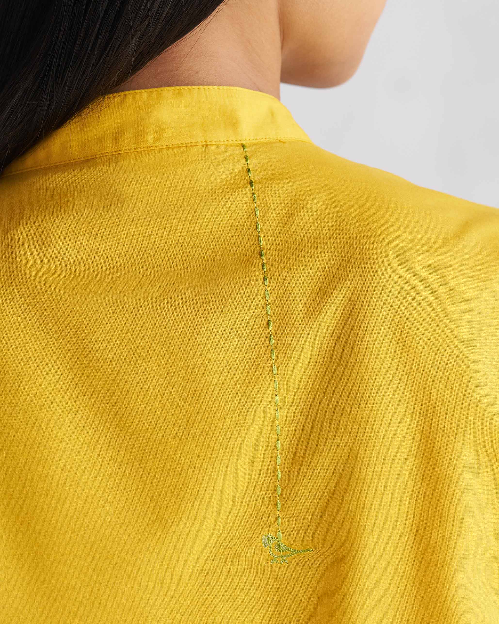 Basic Long Length Kurta - Ochre - Image 2