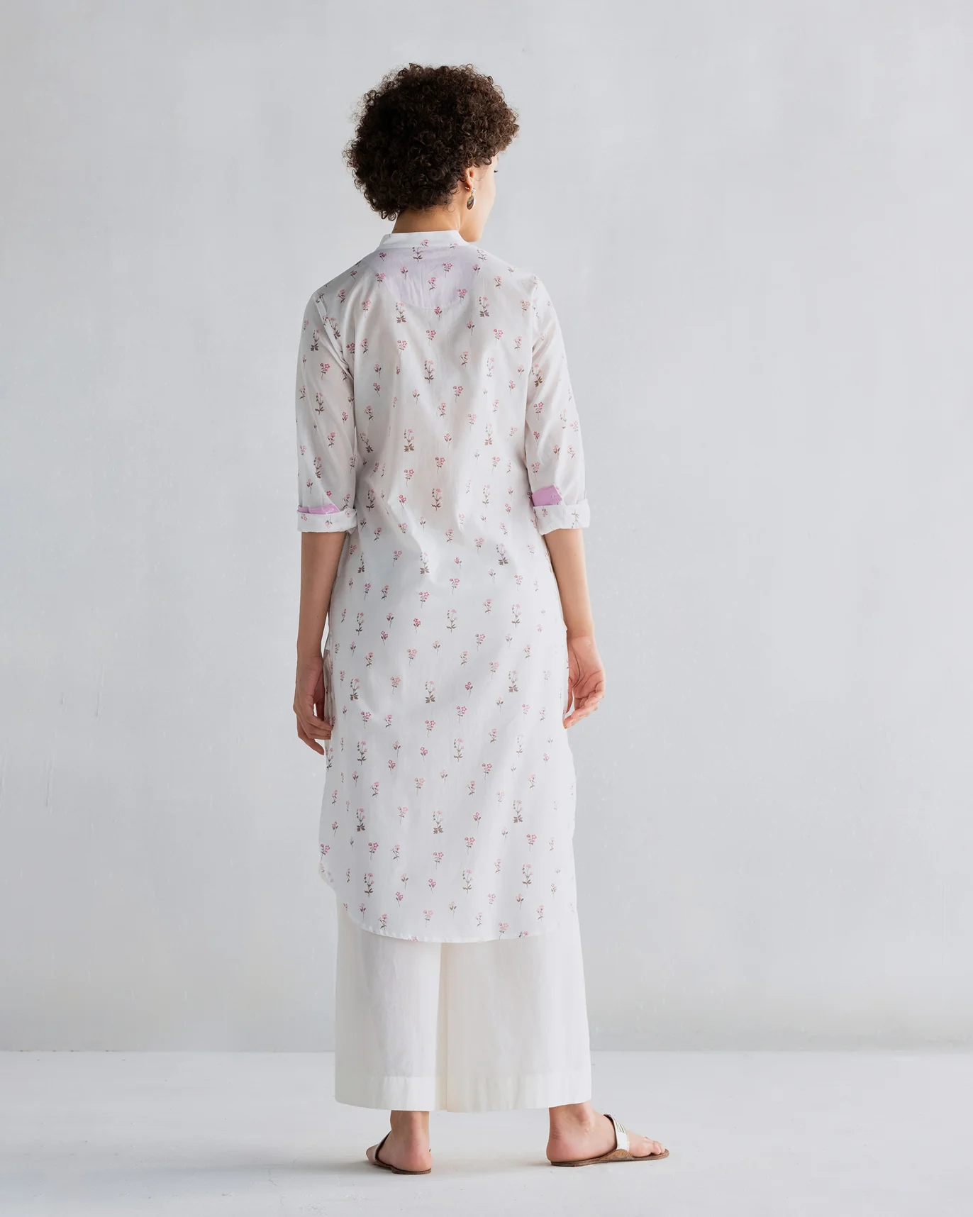 Basic Long Length Kurta - Ivory - Image 4