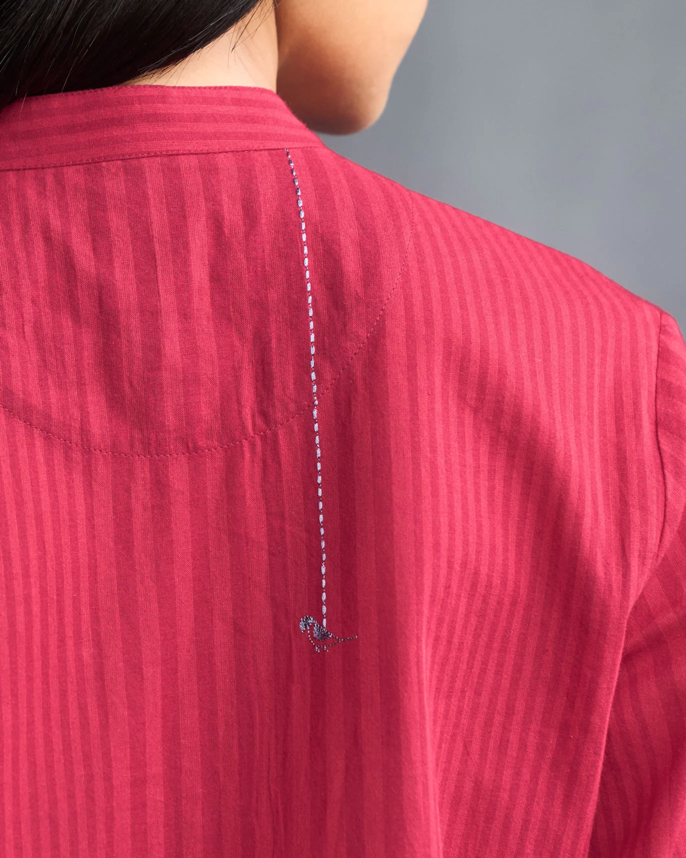 Basic Long Length Kurta - Red - Image 2