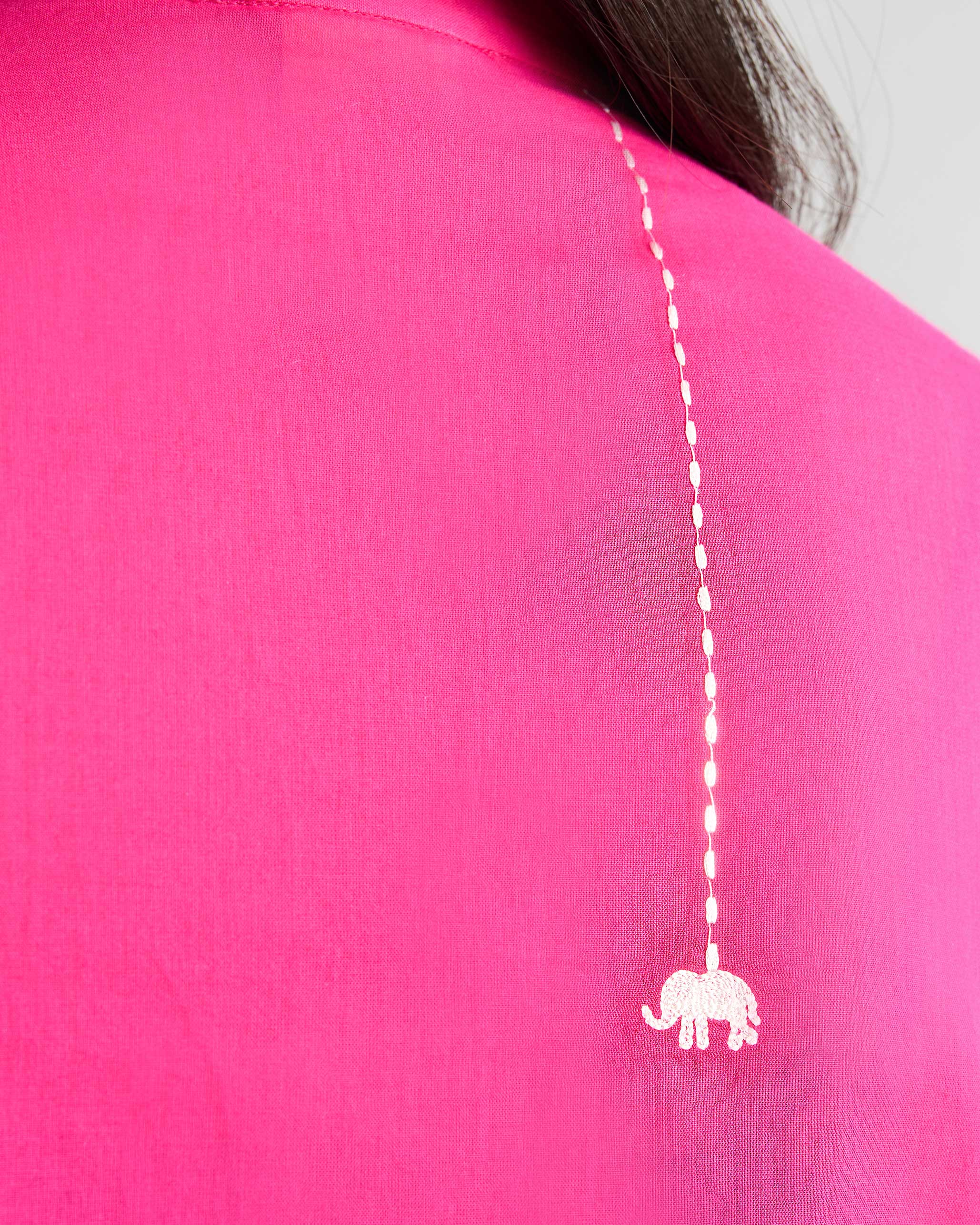 Basic Mid Length Kurta - Fuchsia - Image 6