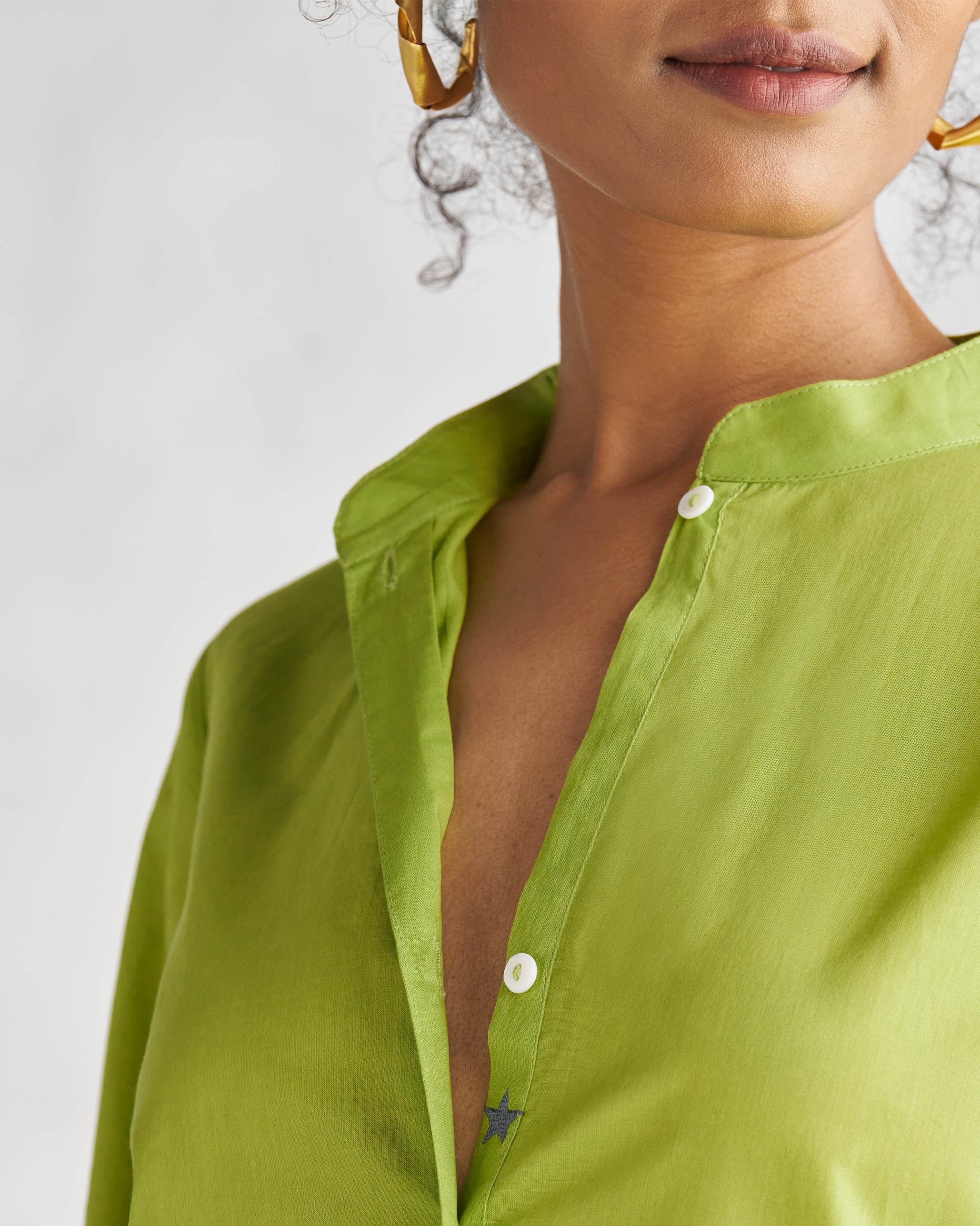Basic Mid Length Kurta - Lime - Image 2