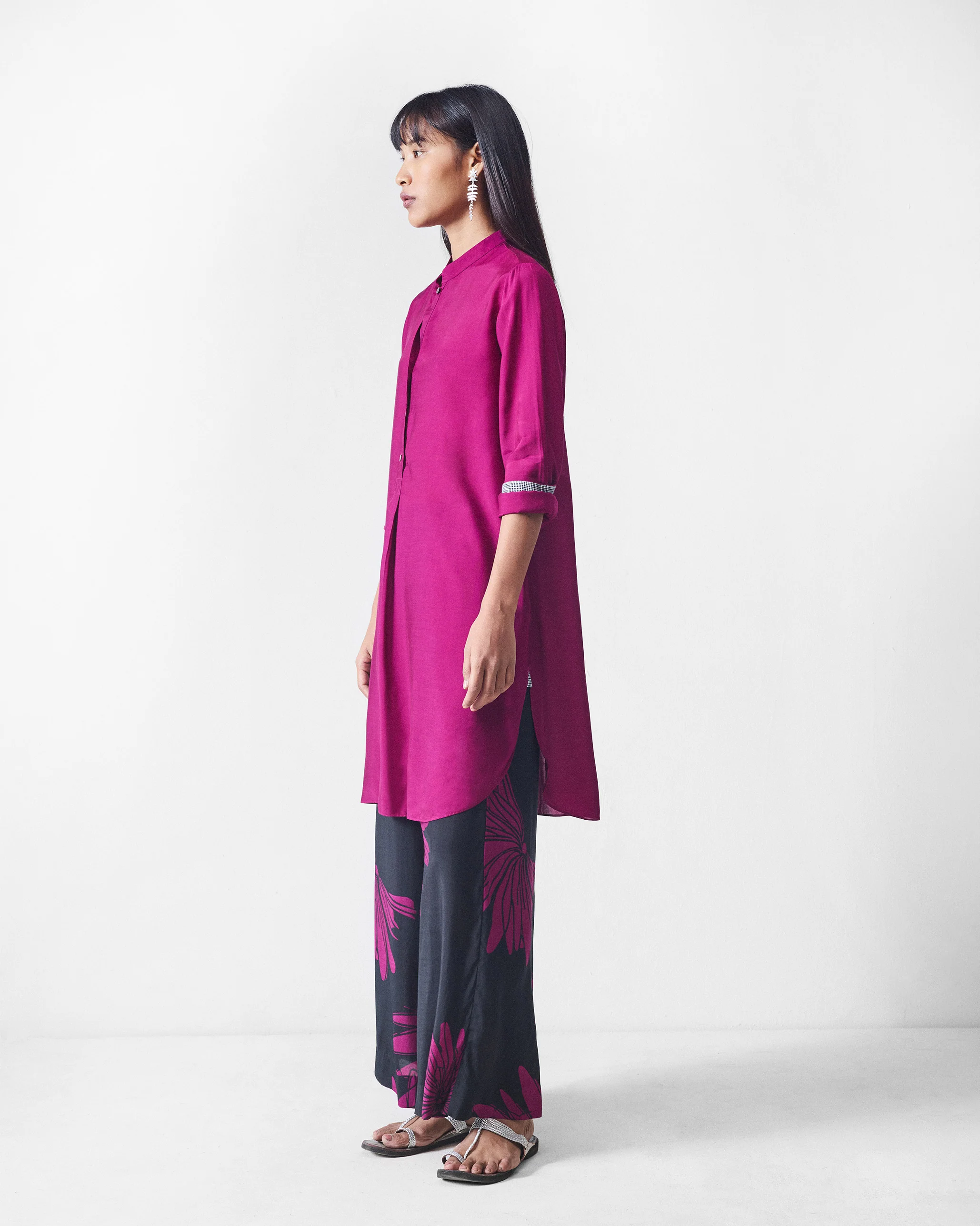 Basic Mid length Kurta - Mulberry - Image 2