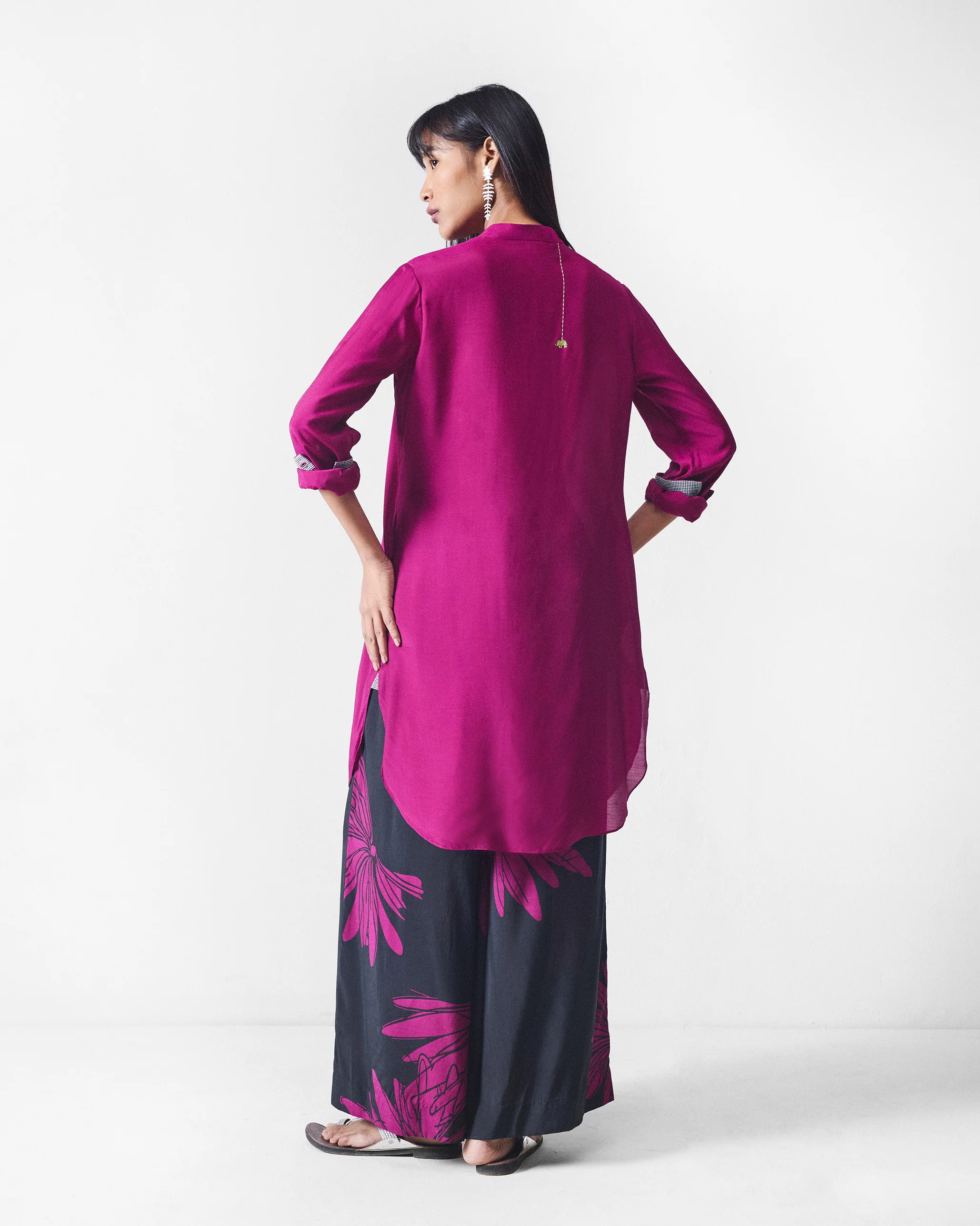 Basic Mid length Kurta - Mulberry - Image 4