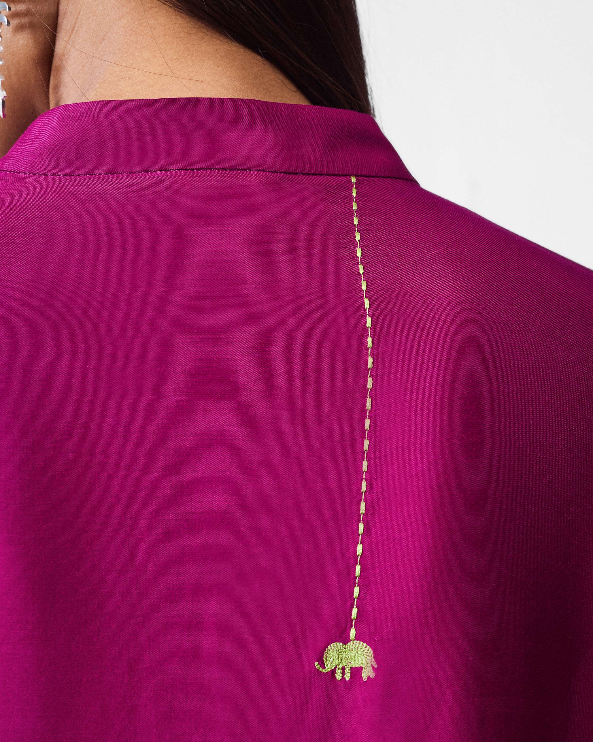 Basic Mid length Kurta - Mulberry - Image 5