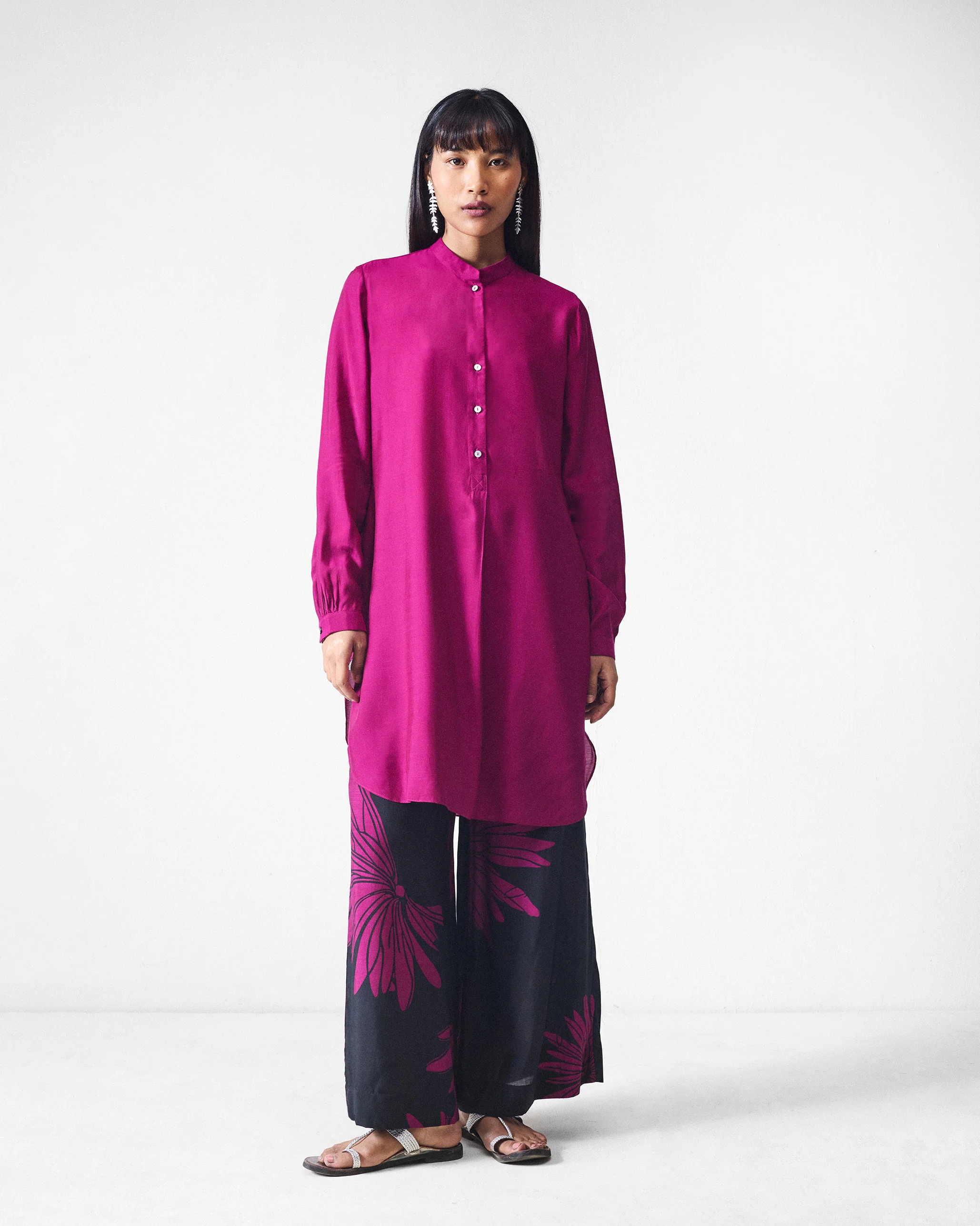 Basic Mid length Kurta - Mulberry - Image 6