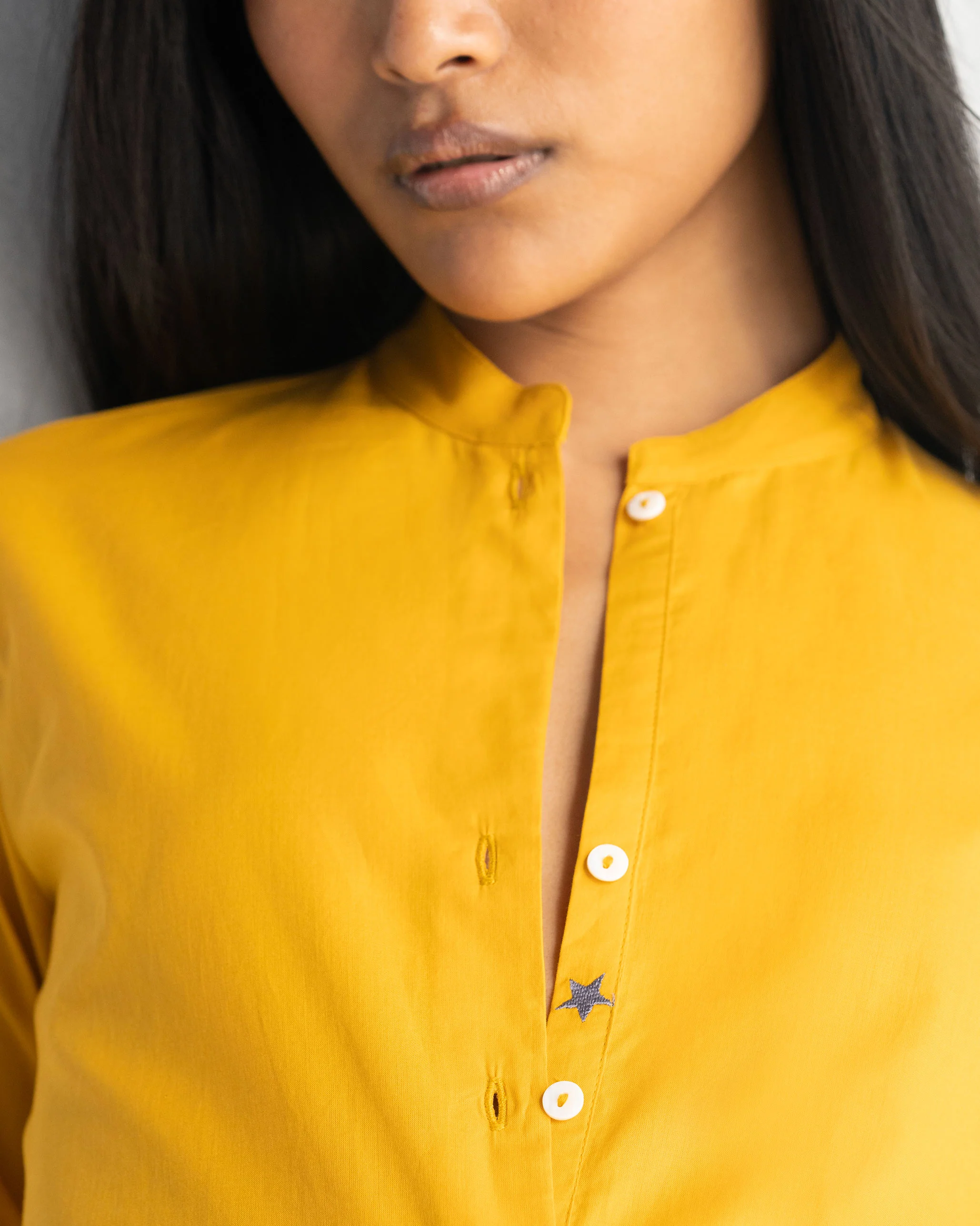Basic Mid Length Kurta - Ochre - Image 2