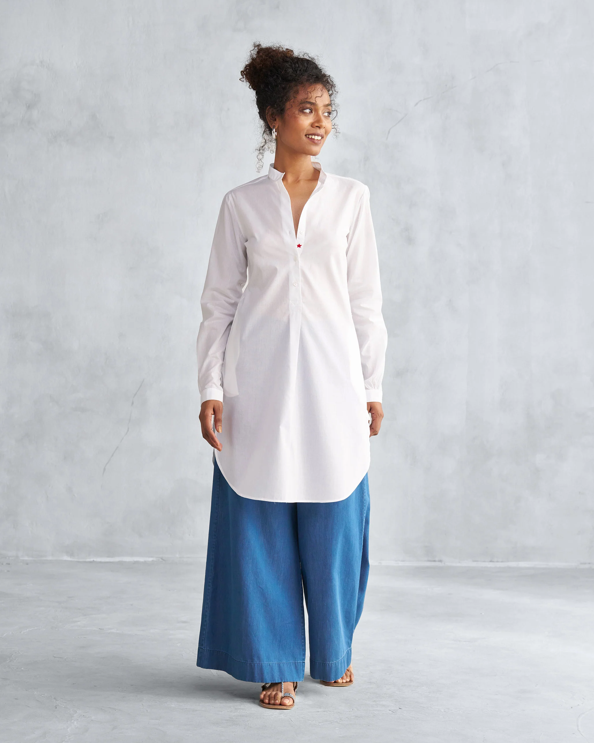 Basic Mid Length Kurta - White - Image 5