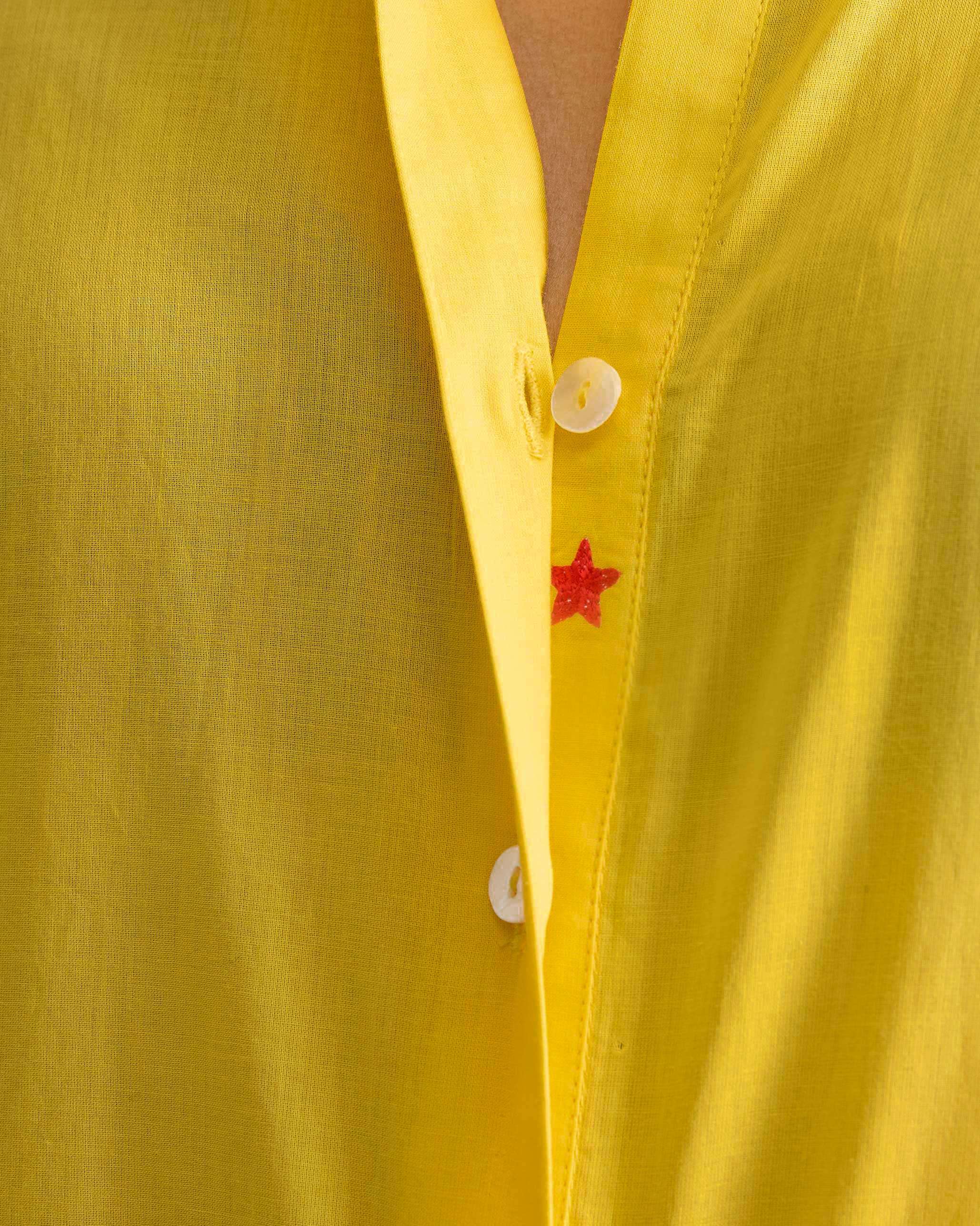 Basic Mid Length Kurta - Yellow - Image 5