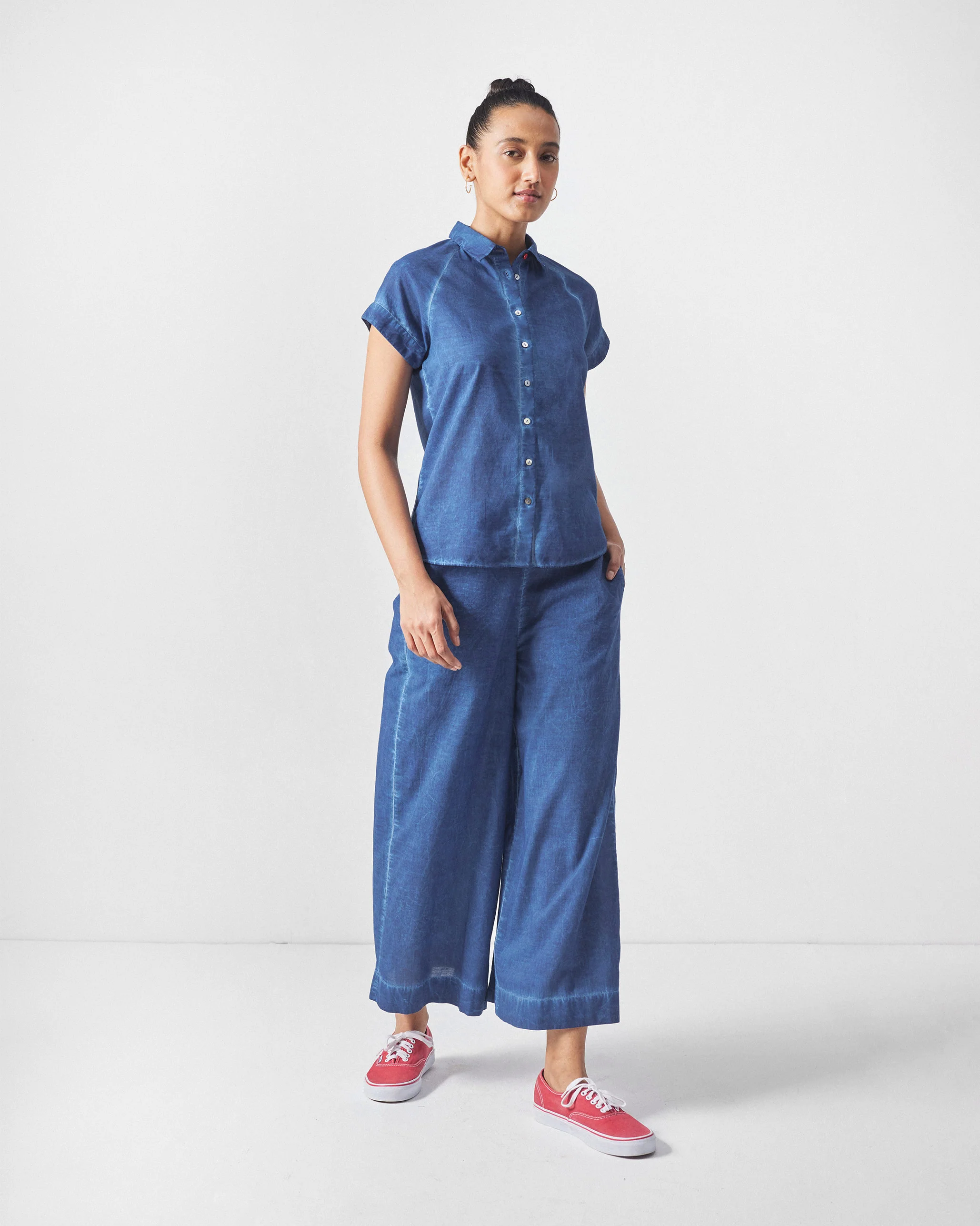 Raglan Sleeves Shirt - Blue - Image 6
