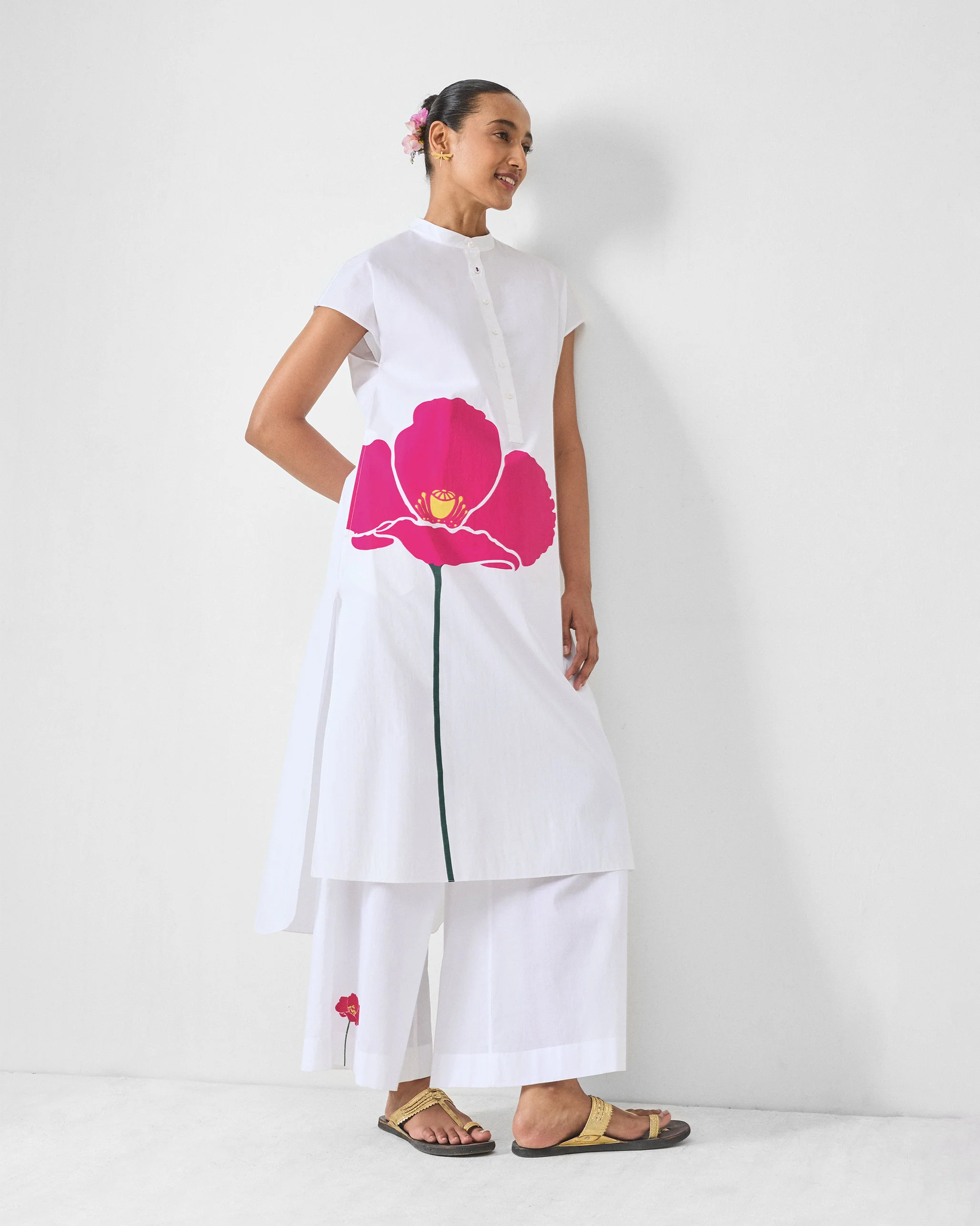 Basic Pyjama - White & Fuchsia - Image 6