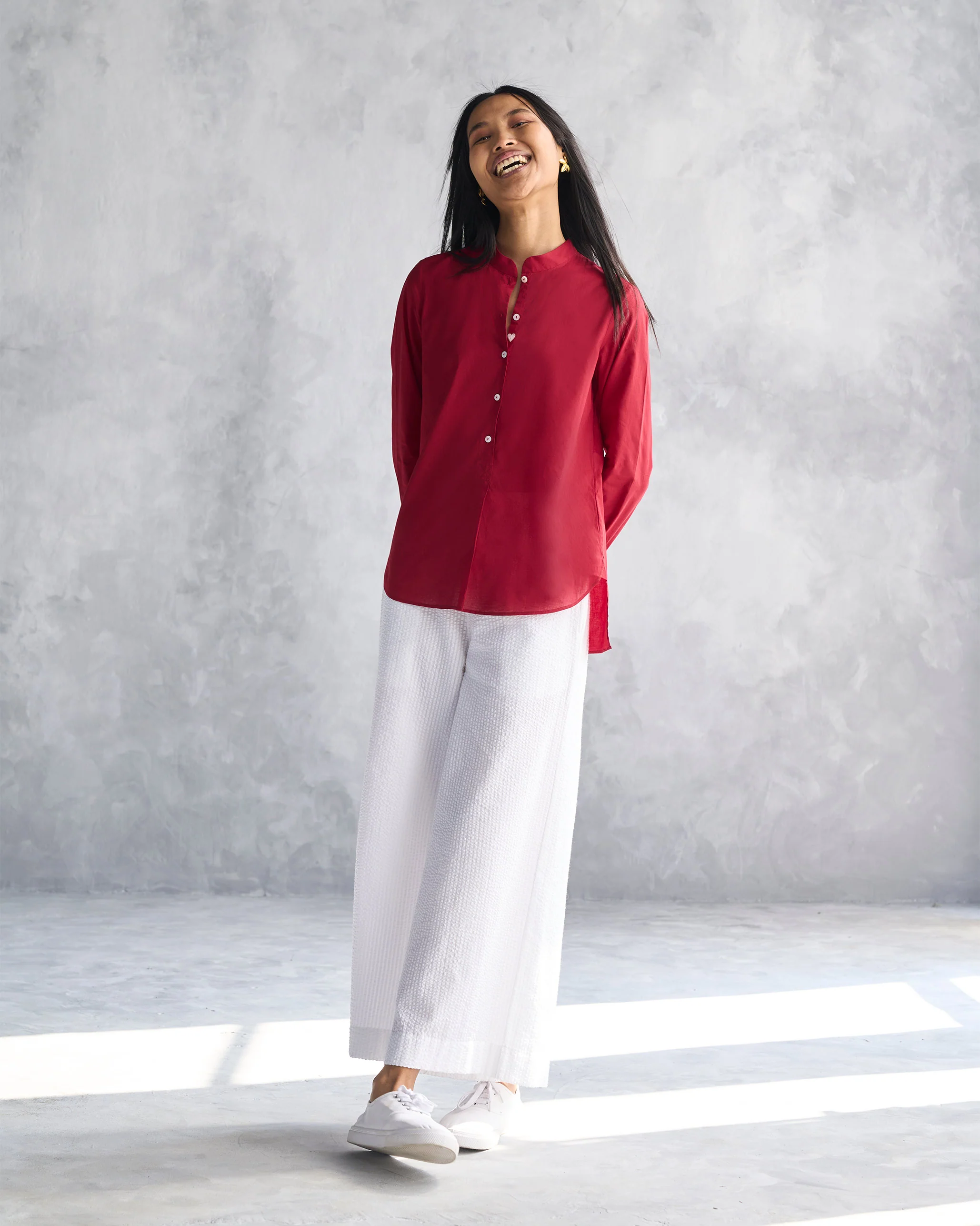 Basic Pyjamas - White Seersucker - Image 4