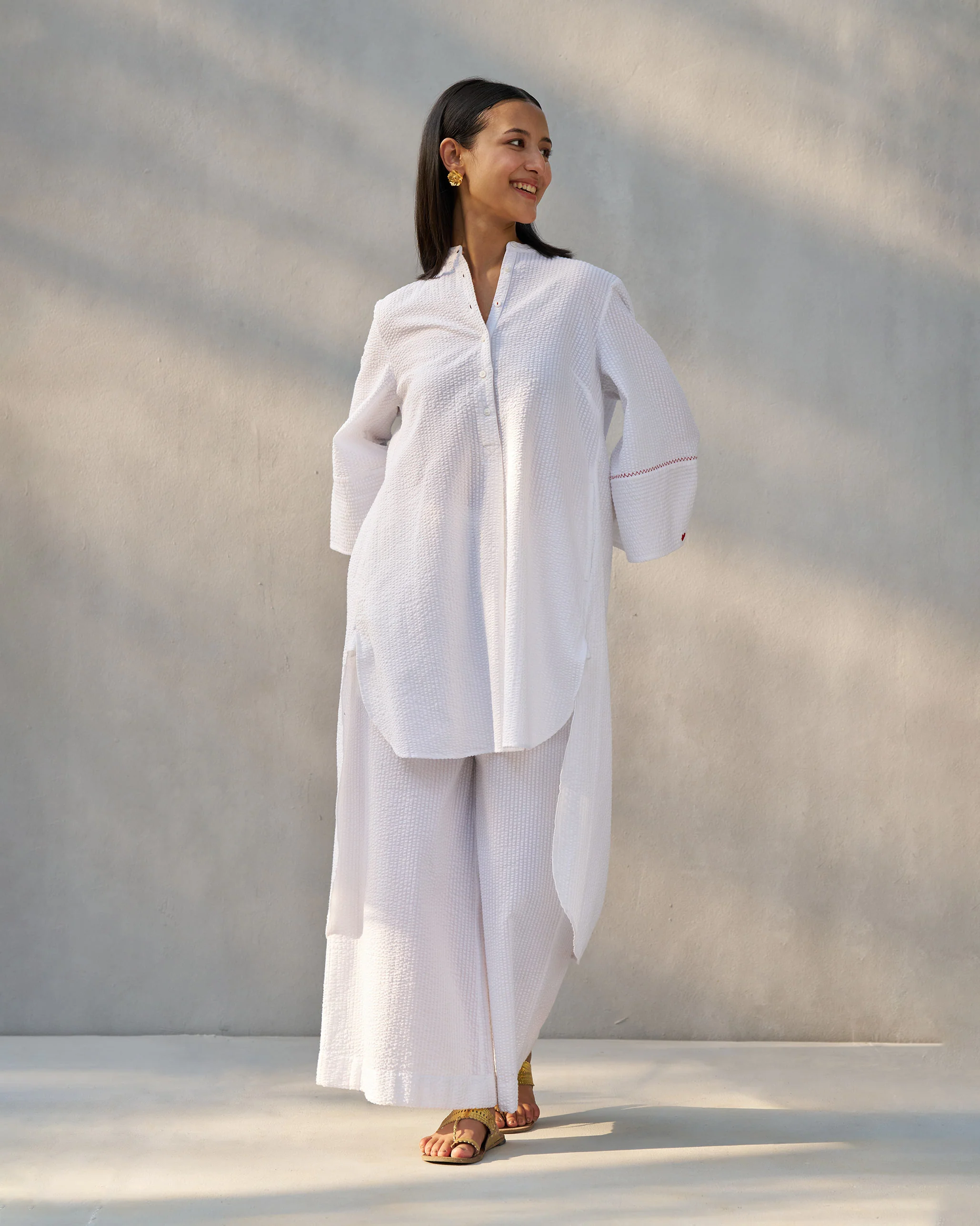 Basic Pyjamas - White Seersucker - Image 6