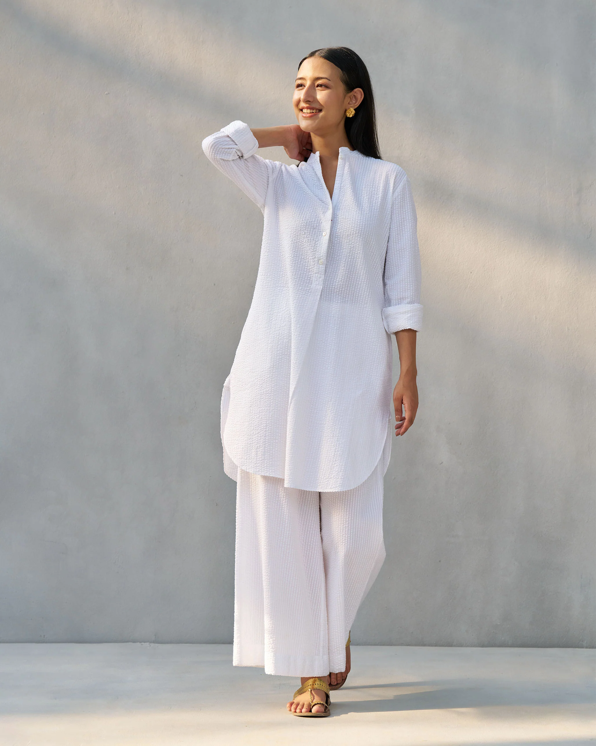 Basic Pyjamas - White Seersucker - Image 7