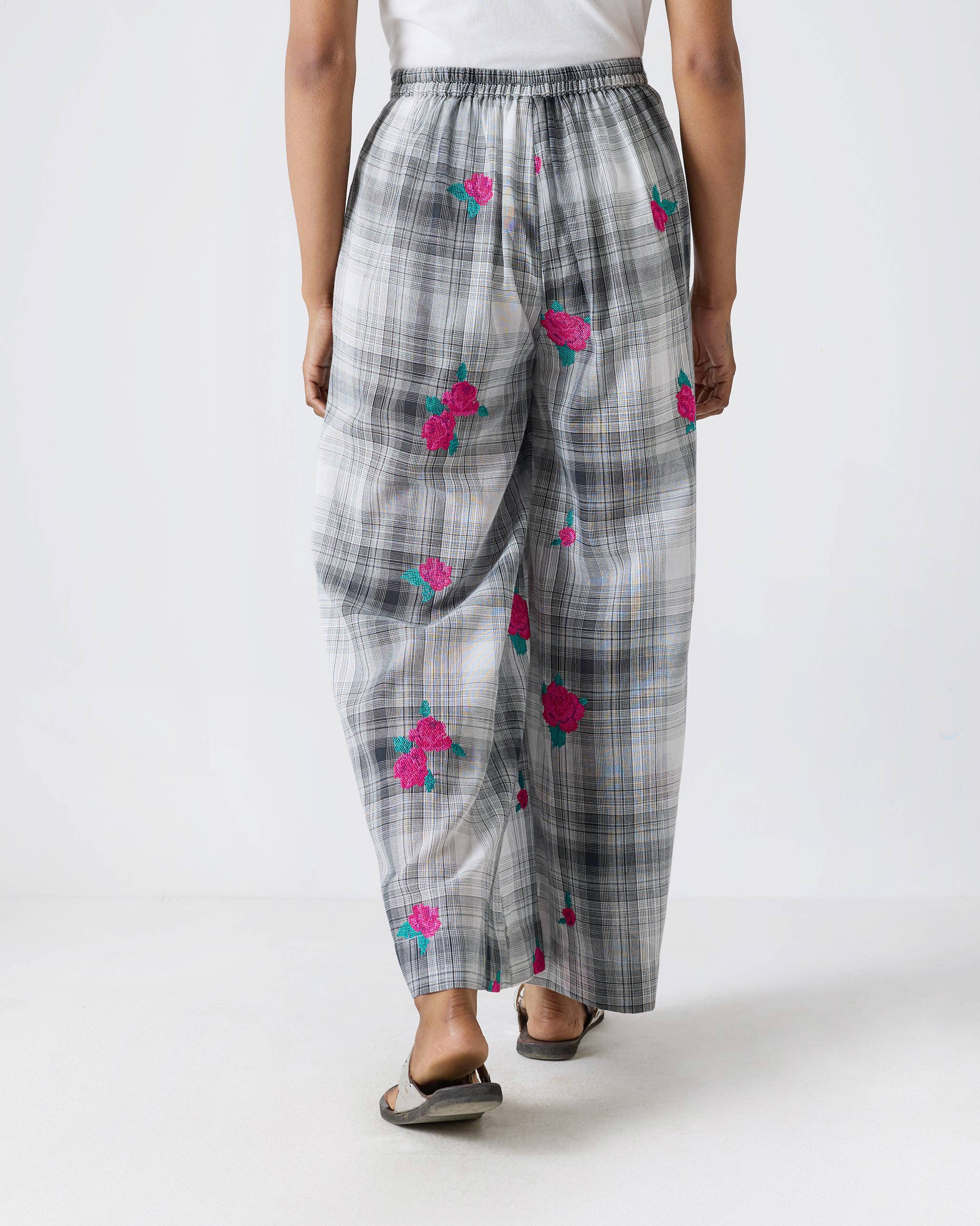 Basic Pyjamas - Black & White Embroidery - Image 3