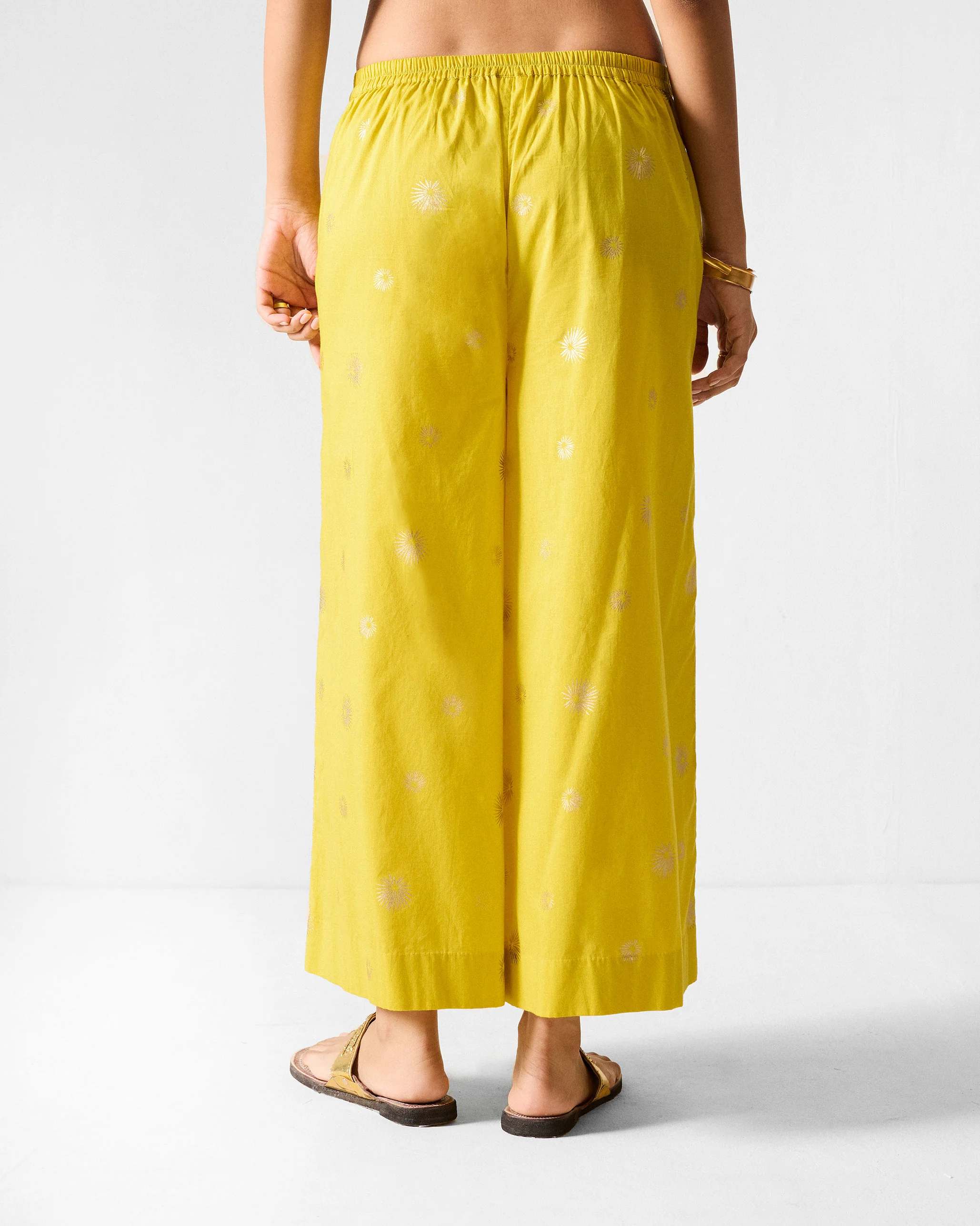 Basic Pyjamas - Chartreuse & Gold Printed - Image 2
