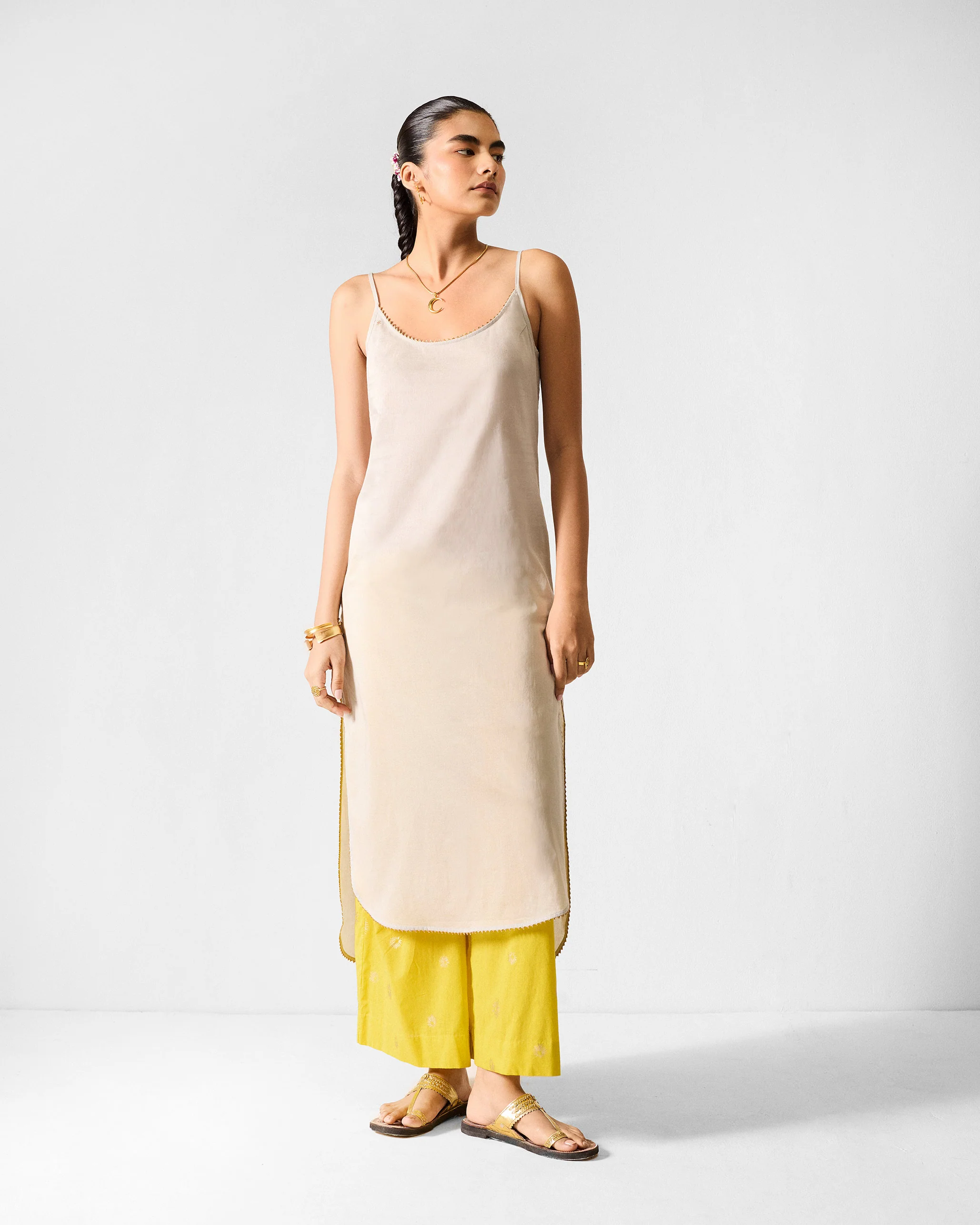 Basic Pyjamas - Chartreuse & Gold Printed - Image 5