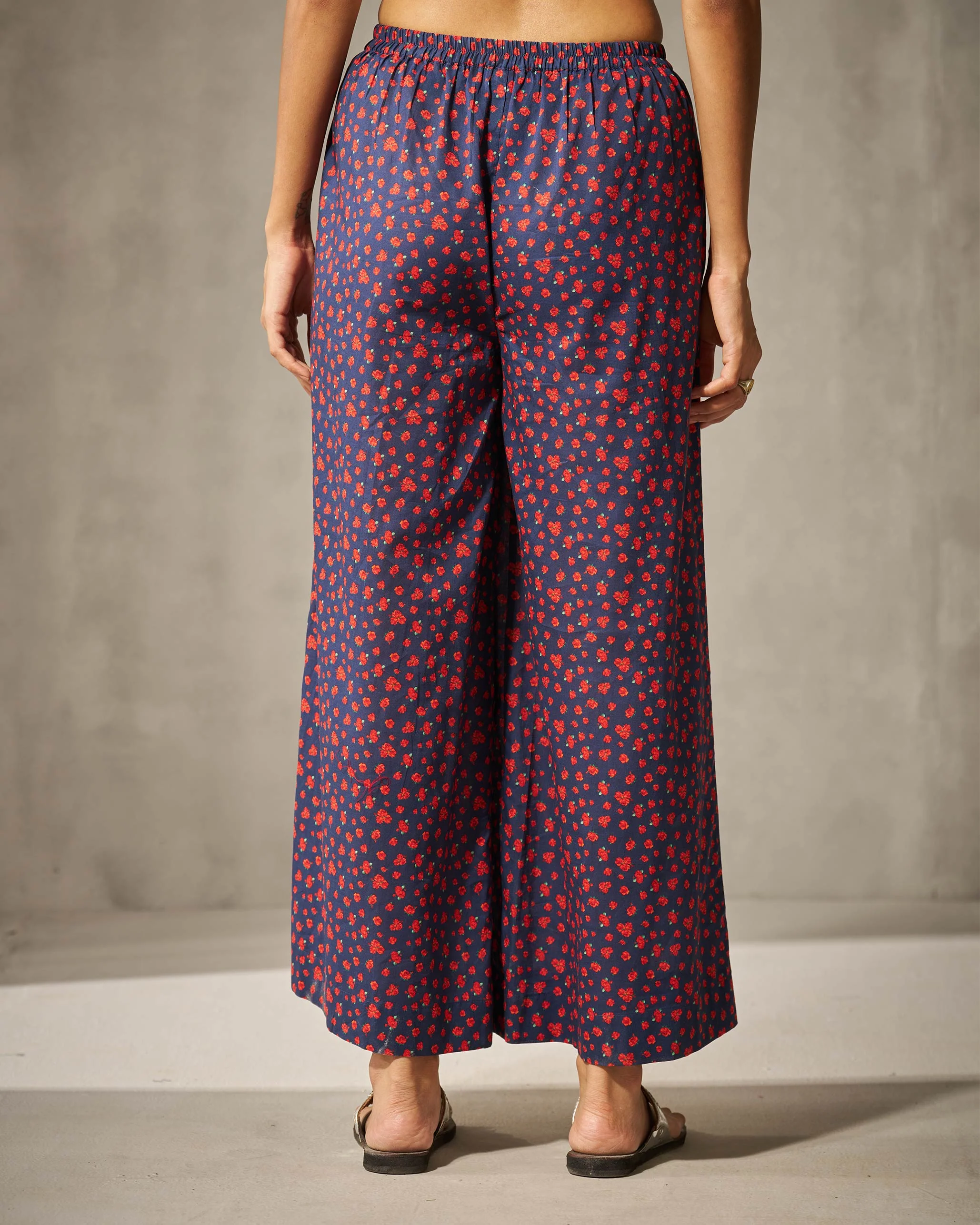 Basic Pyjamas - Navy & Red Print - Image 3