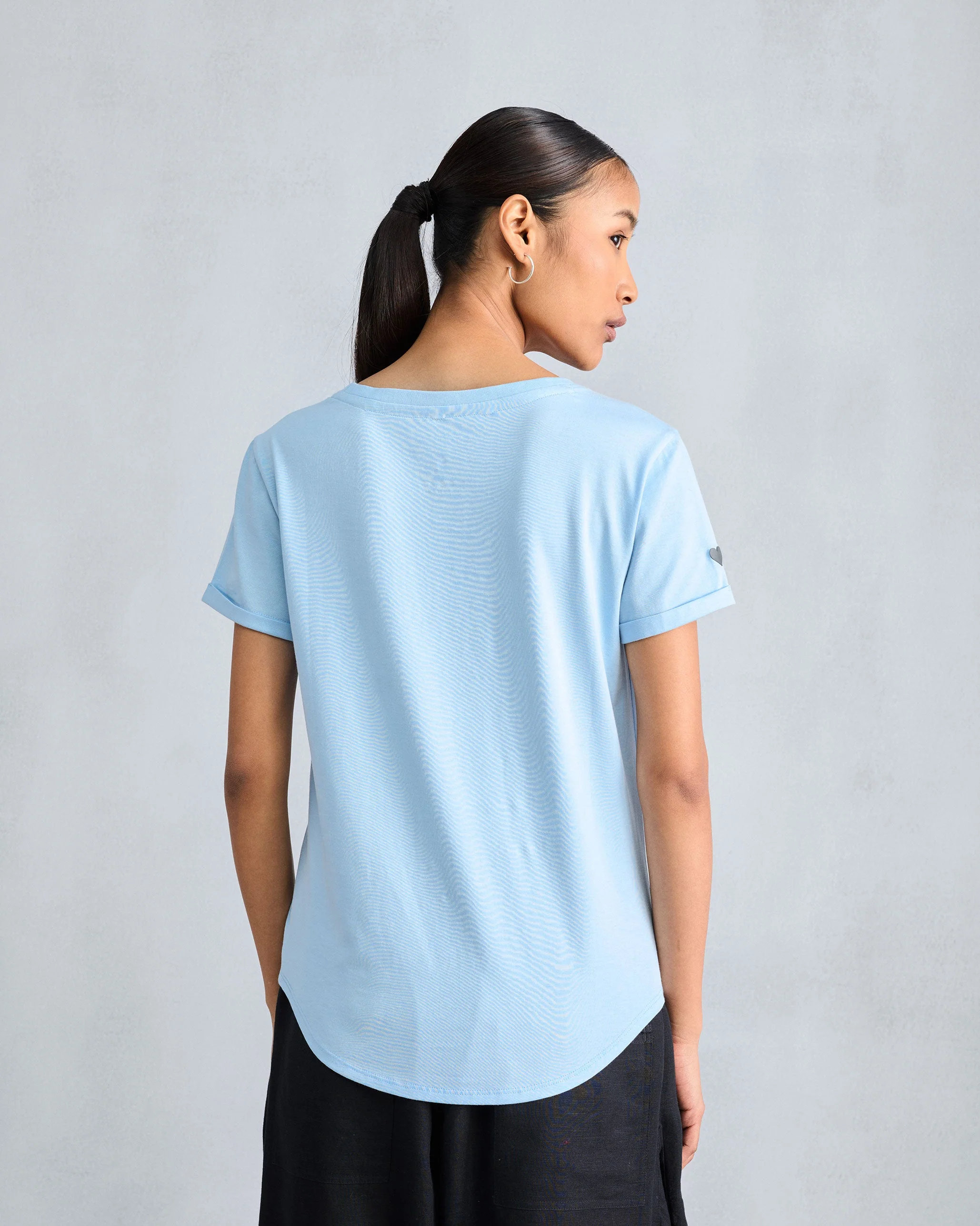 Basic T-Shirt - Light Blue - Image 4