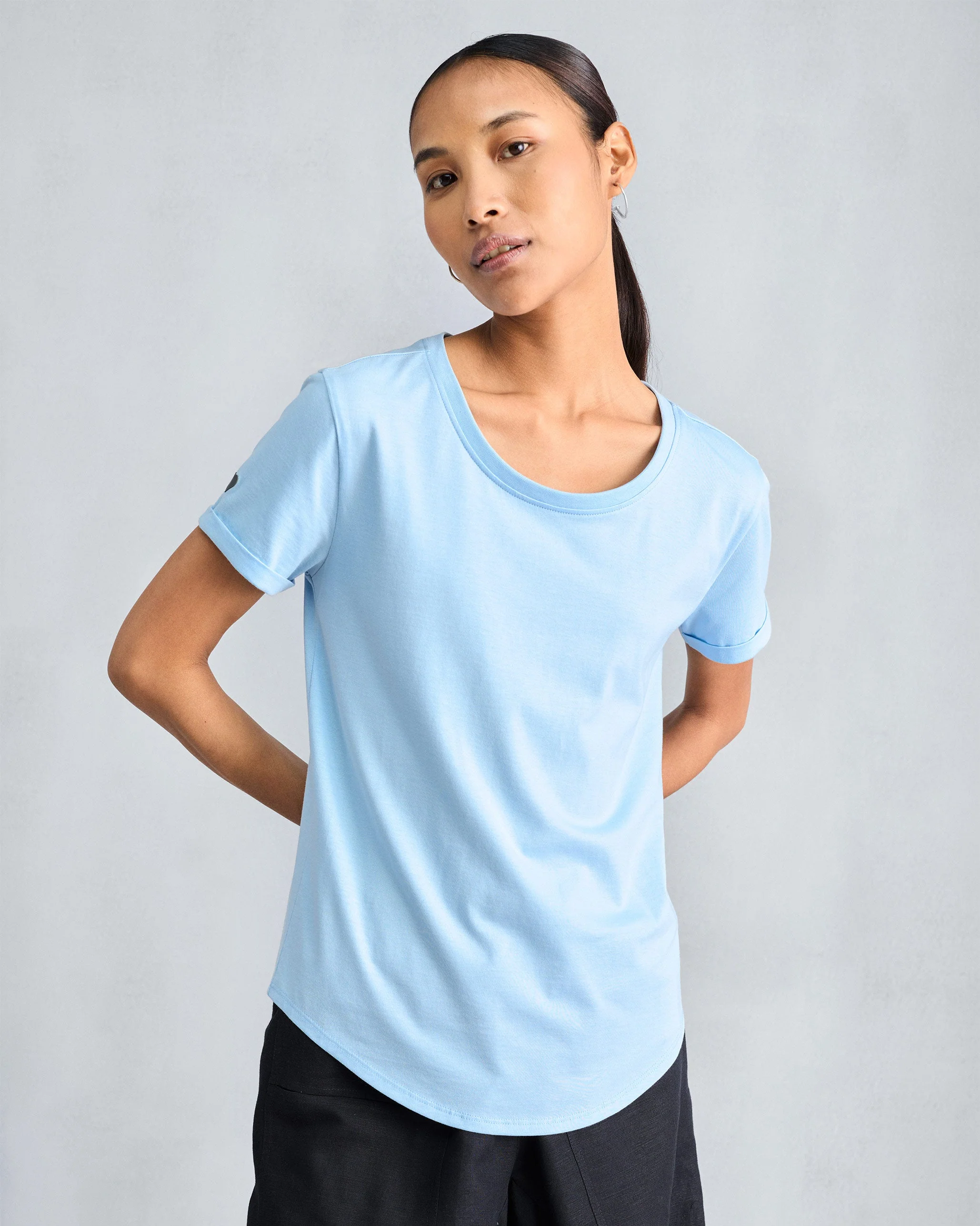Basic T-Shirt - Light Blue - Image 5
