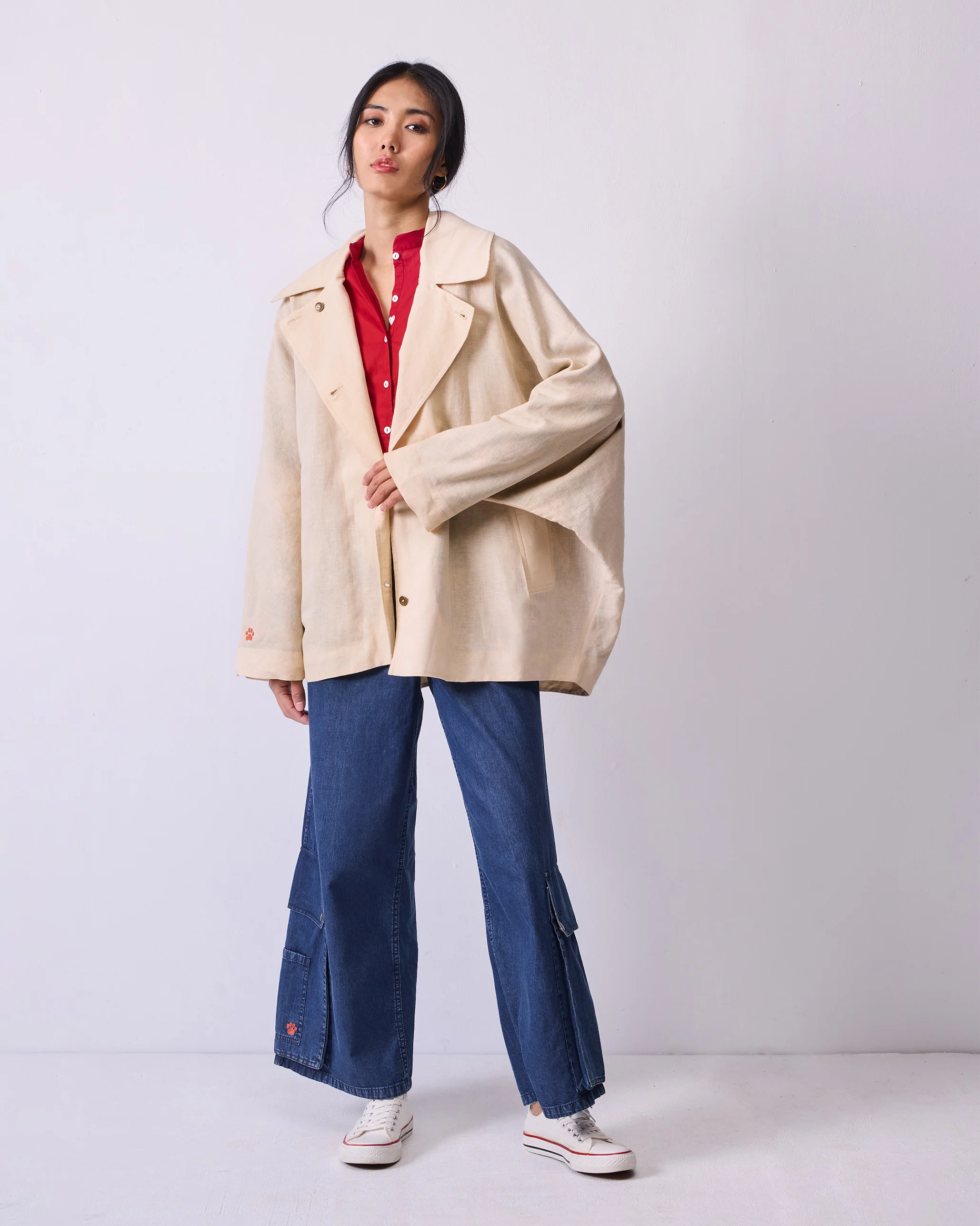 Batwing Jacket - Beige - Image 5