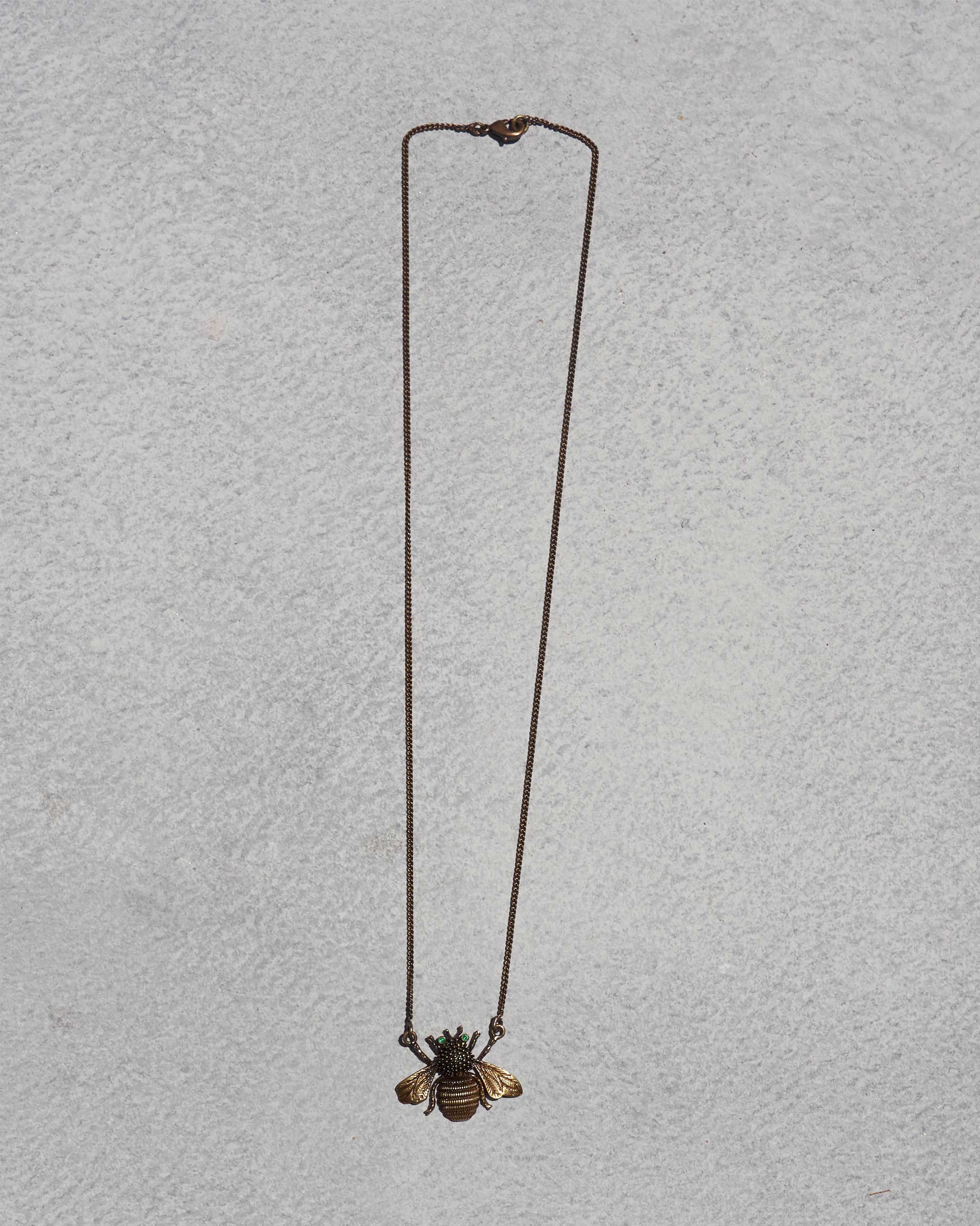 Bee Necklace (with chain) - Antique Brass - Image 3