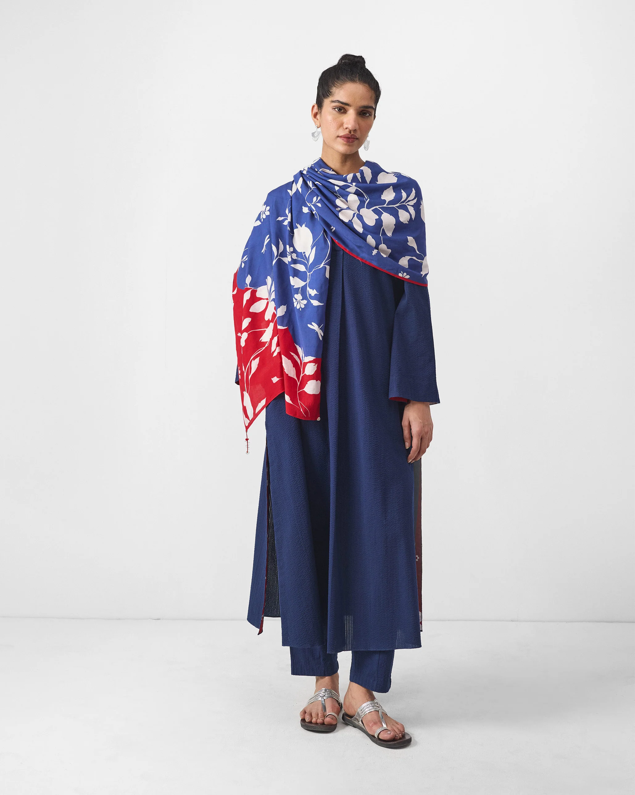 Bell Sleeves Kurta - Navy Seersucker - Image 6